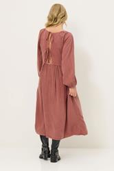 PixieGirl Petite Women's Pink Woven Tie Back Smock Dress | PixieGirl 3