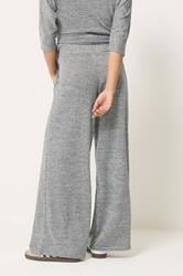 PixieGirl Petite Women's Grey Marl Soft Touch Wide Leg Trousers | PixieGirl 2