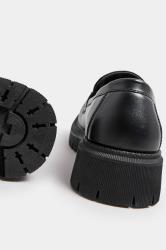 Black Chain Detail Chunky Loafers In Wide E Fit & Extra Wide EEE Fit | Yours Clothing 4