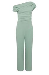 STAR Sage Green Wide Leg Draped Jumpsuit | StarBYJM 1