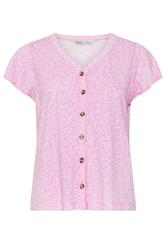 M&Co Petite Pink Ditsy Floral Cotton Frill Sleeve Blouse