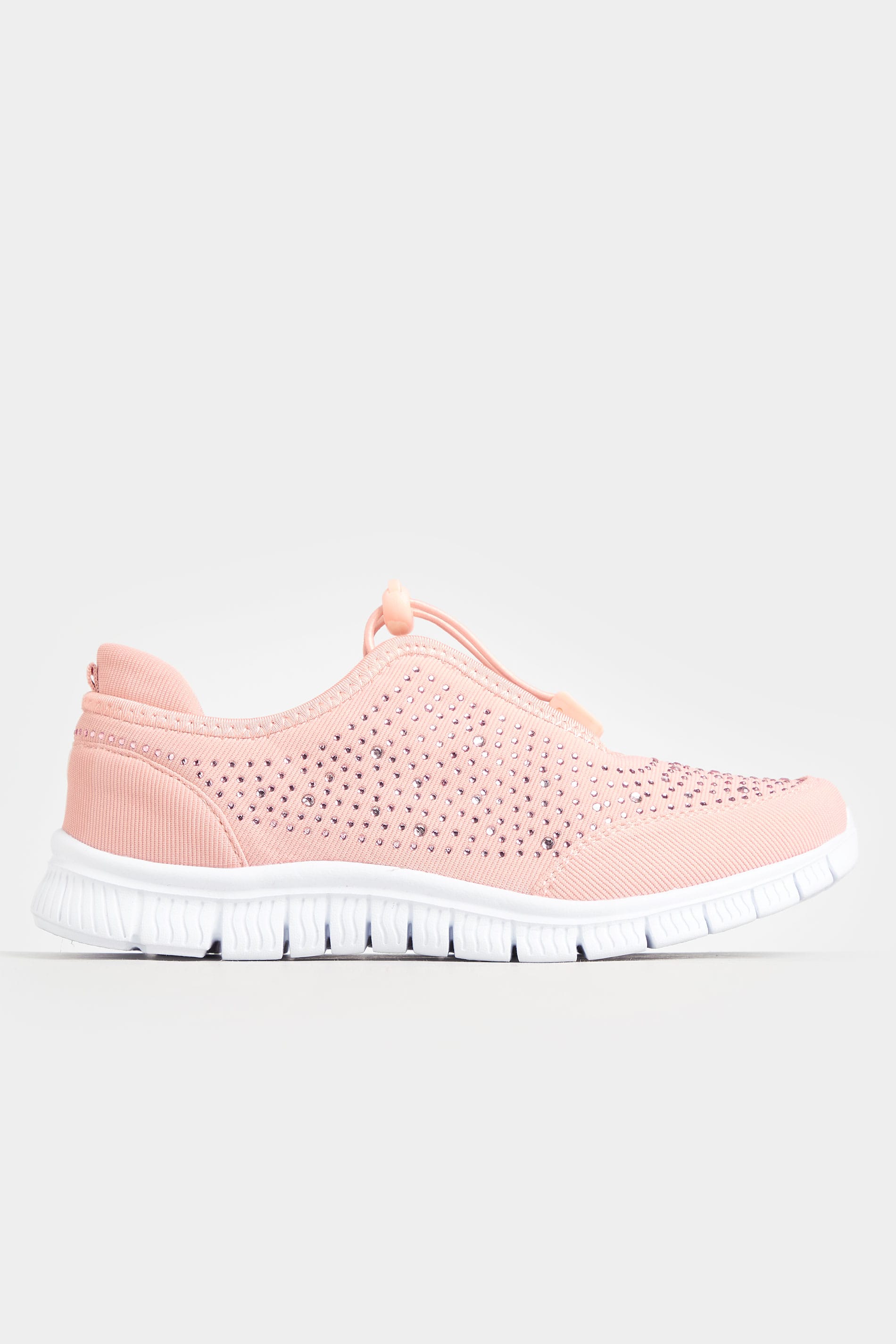 Pink Embellished Trainers In Wide E Fit & Extra Wide EEE Fit | Yours Clothing 3