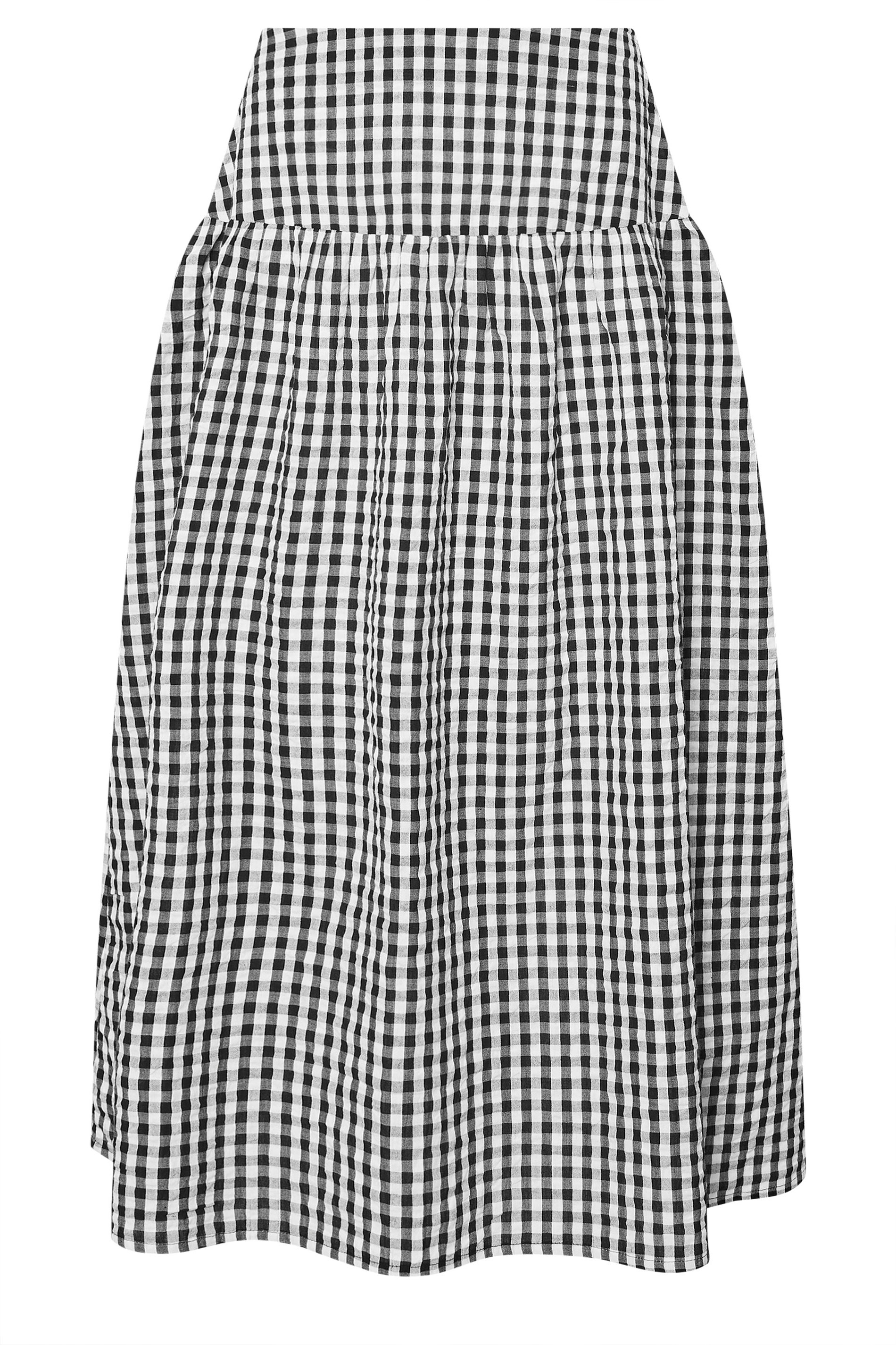 PixieGirl Petite Women's Black Gingham Print Maxi Skirt | PixieGirl 5