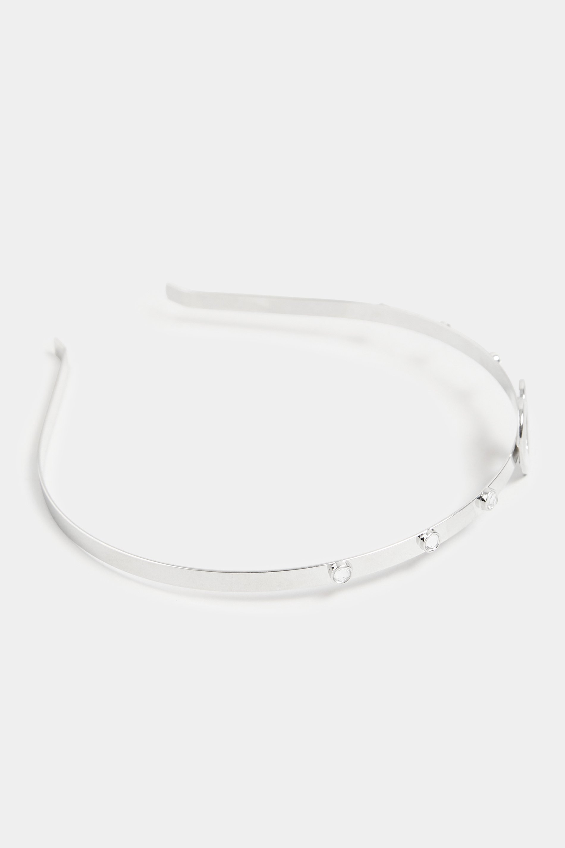 Silver Diamante Heart Headband | Yours Clothing 4