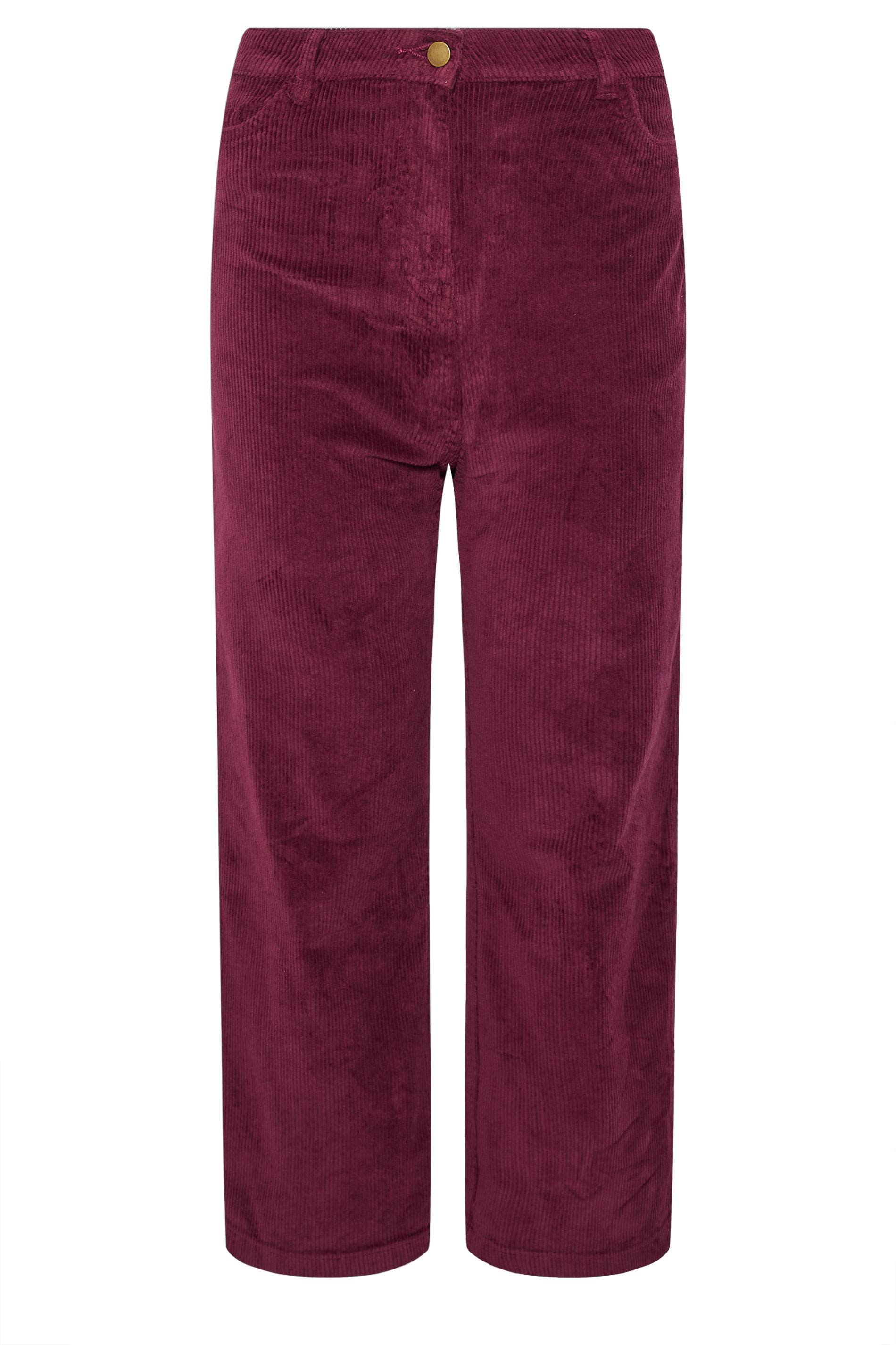 M&Co Petite Berry Red Cord Wide Leg Trousers | M&Co 5