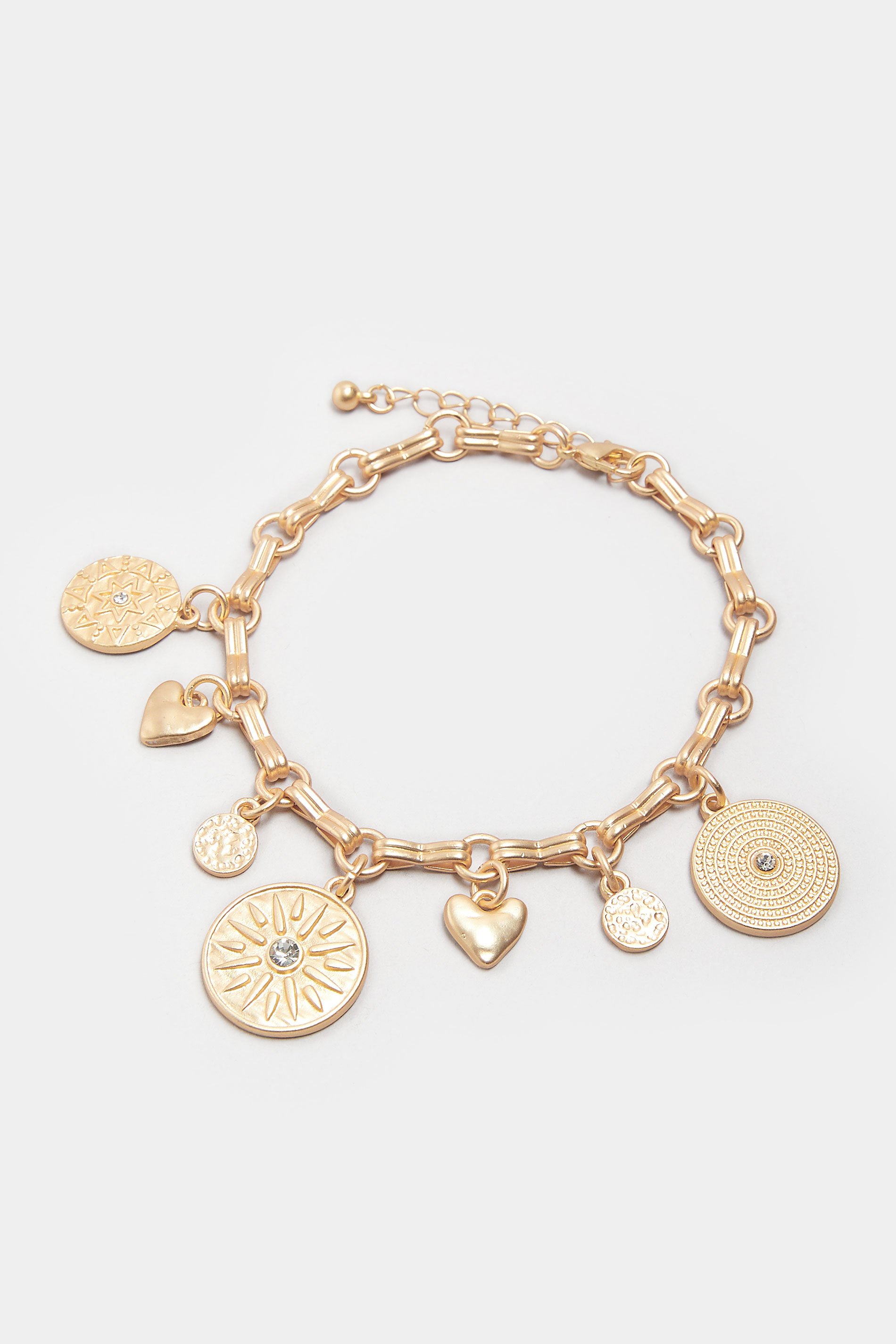 Gold Tone Charm Bracelet | Yours Clothing 2