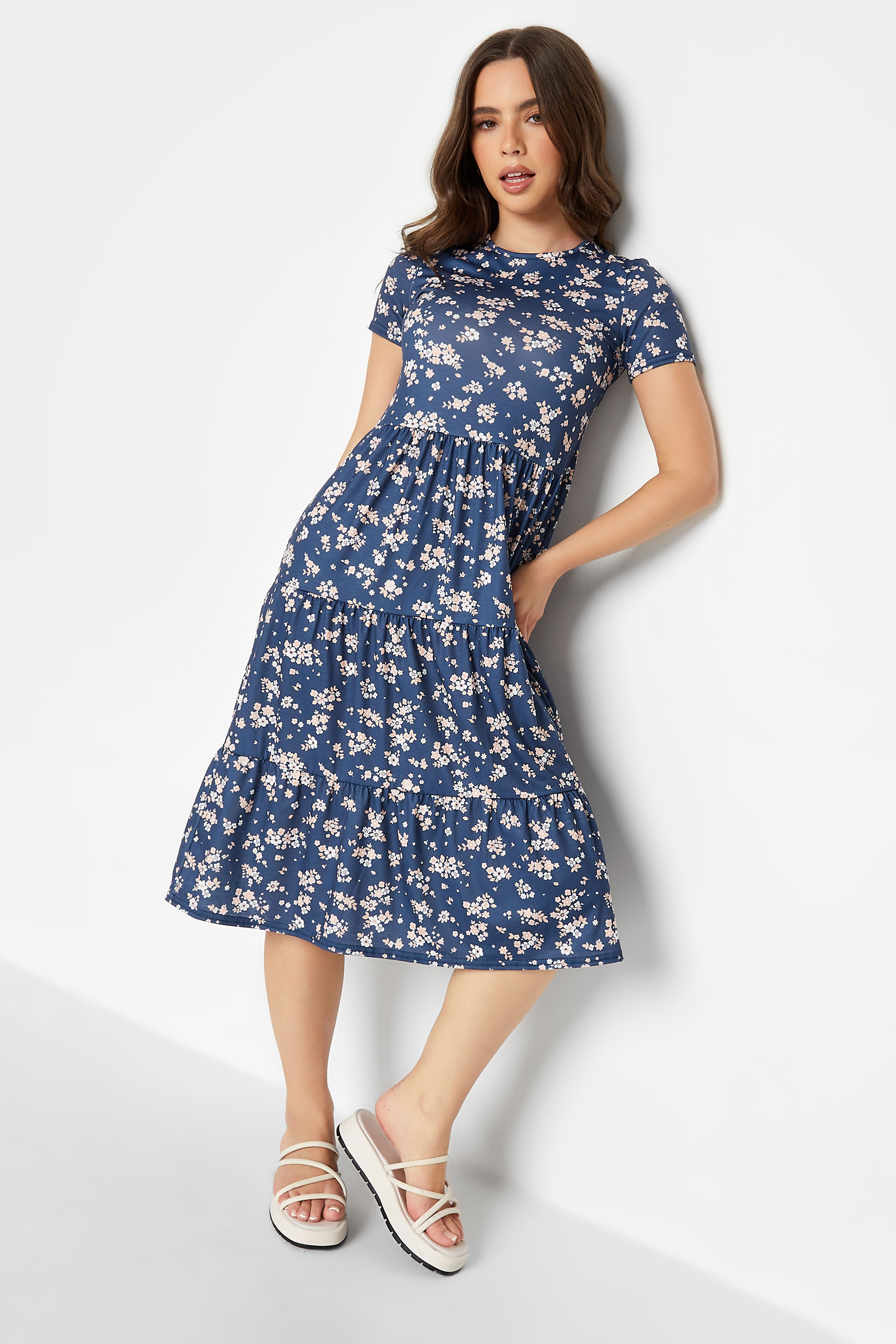 PixieGirl Blue Ditsy Floral Print Dress | PixieGirl  1