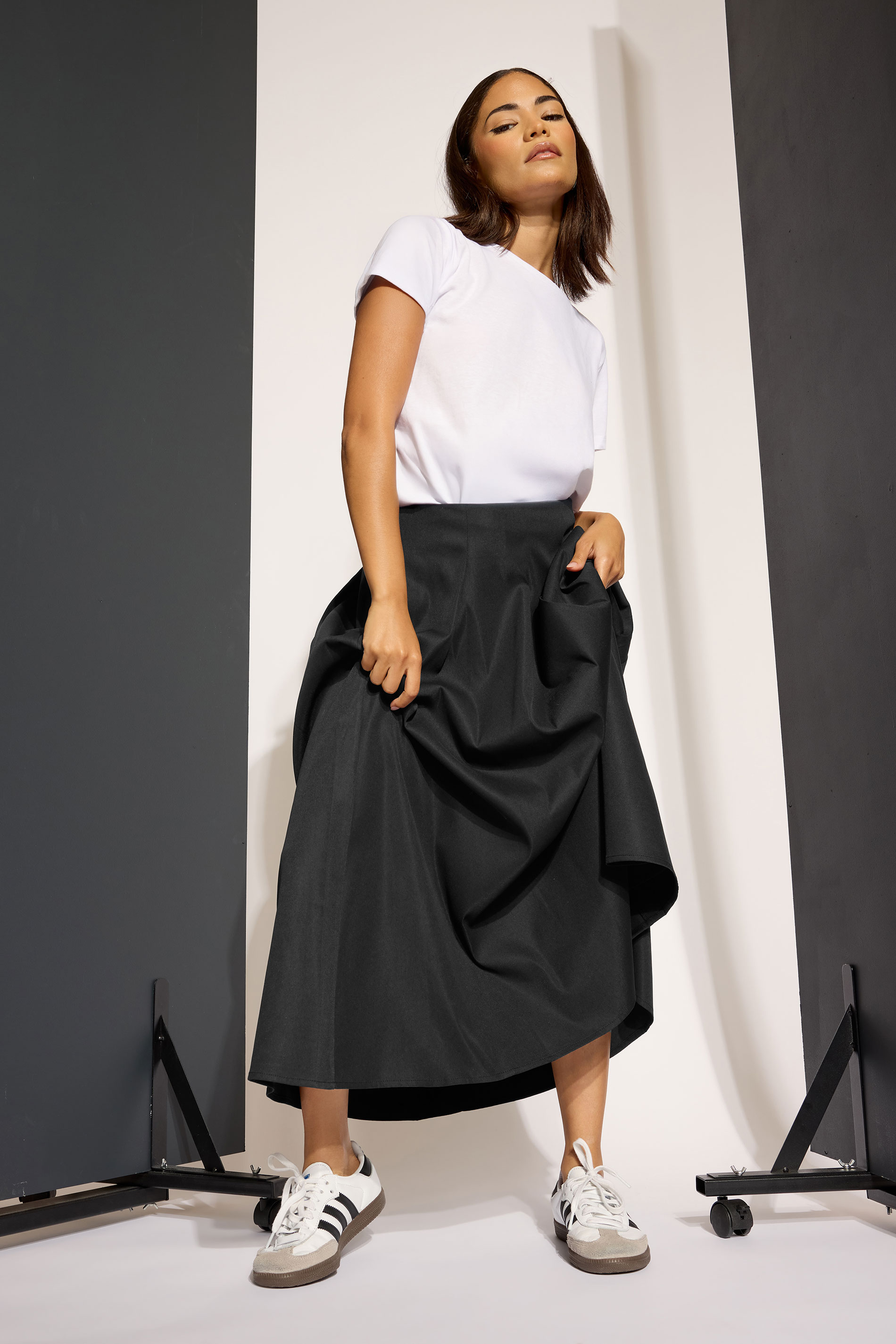 PixieGirl Petite Black Pleated Midaxi Skirt | PixieGirl 6