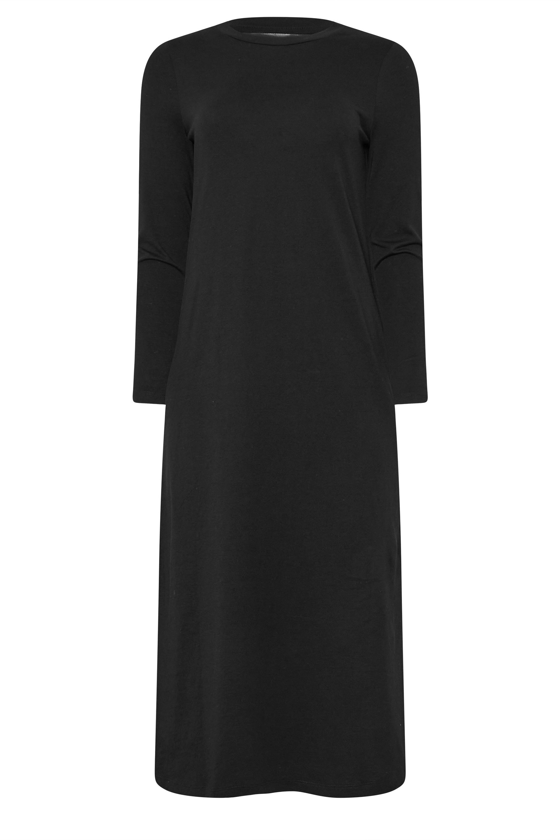 PixieGirl Petite Women's Black Jersey Long Sleeve T-Shirt Dress | PixieGirl 5