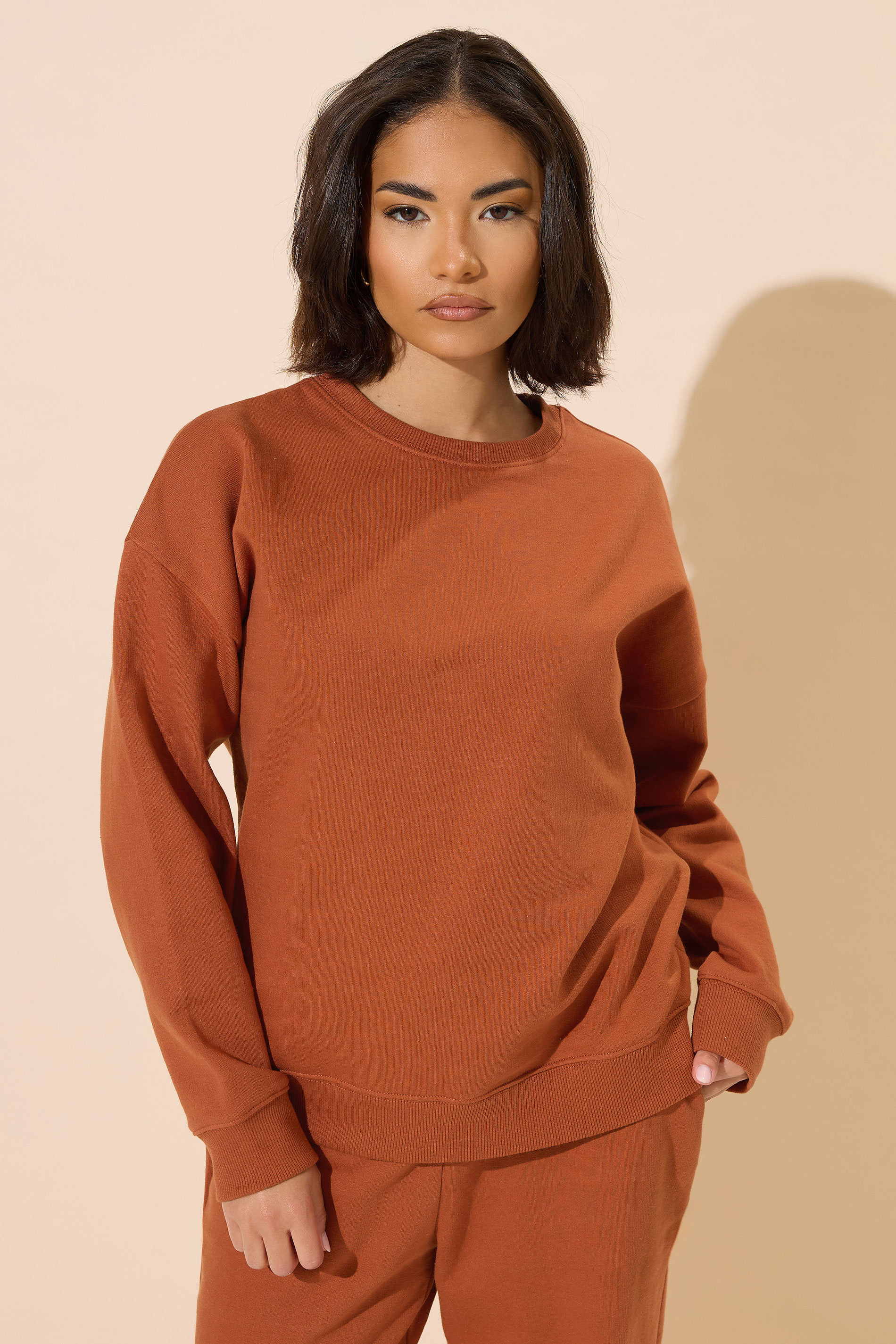 PixieGirl Petite Women's Rust Orange Long Sleeve Sweatshirt | PixieGirl 2