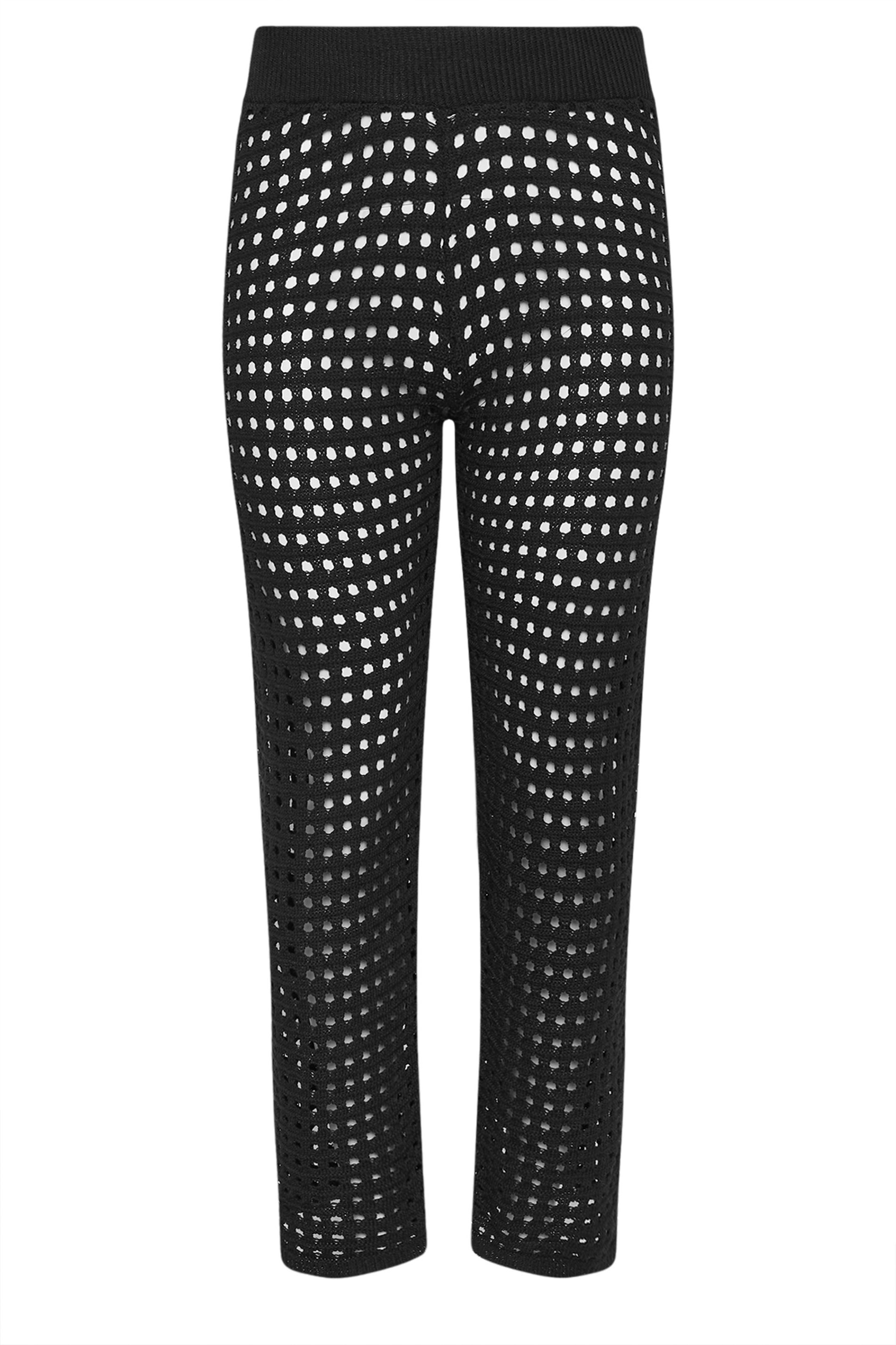 Petite Black Crochet Trousers | PixieGirl 6