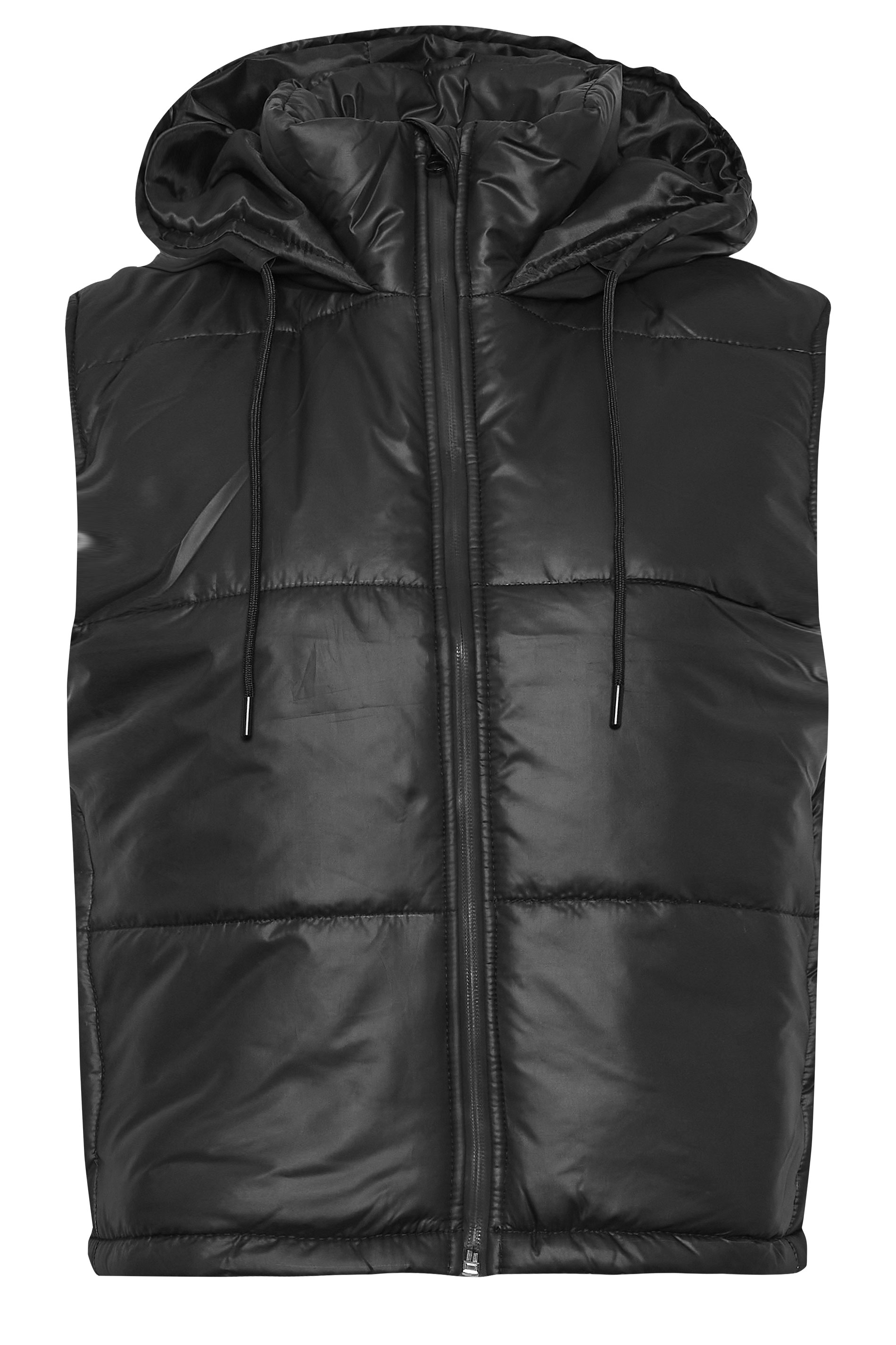 Black Hooded Cropped Gilet | PixieGirl 5