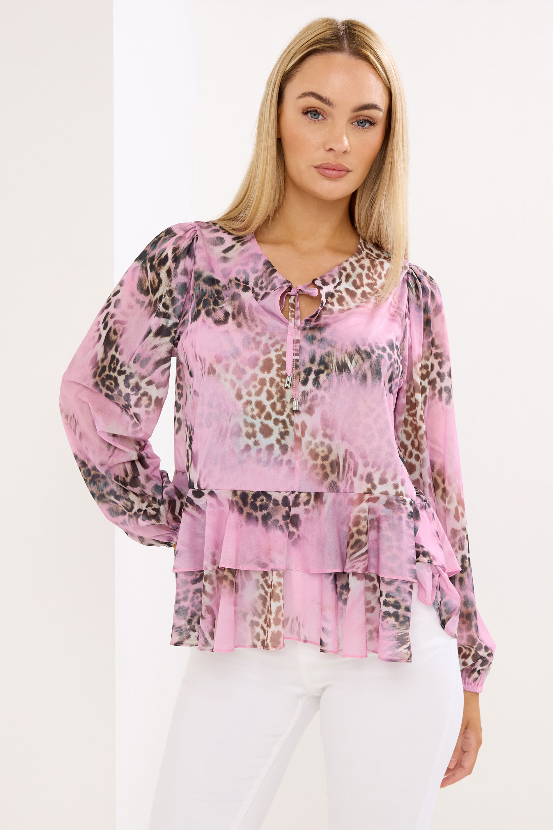 STAR Plus Size Animal Frill Hem Blouse | StarByJM 3