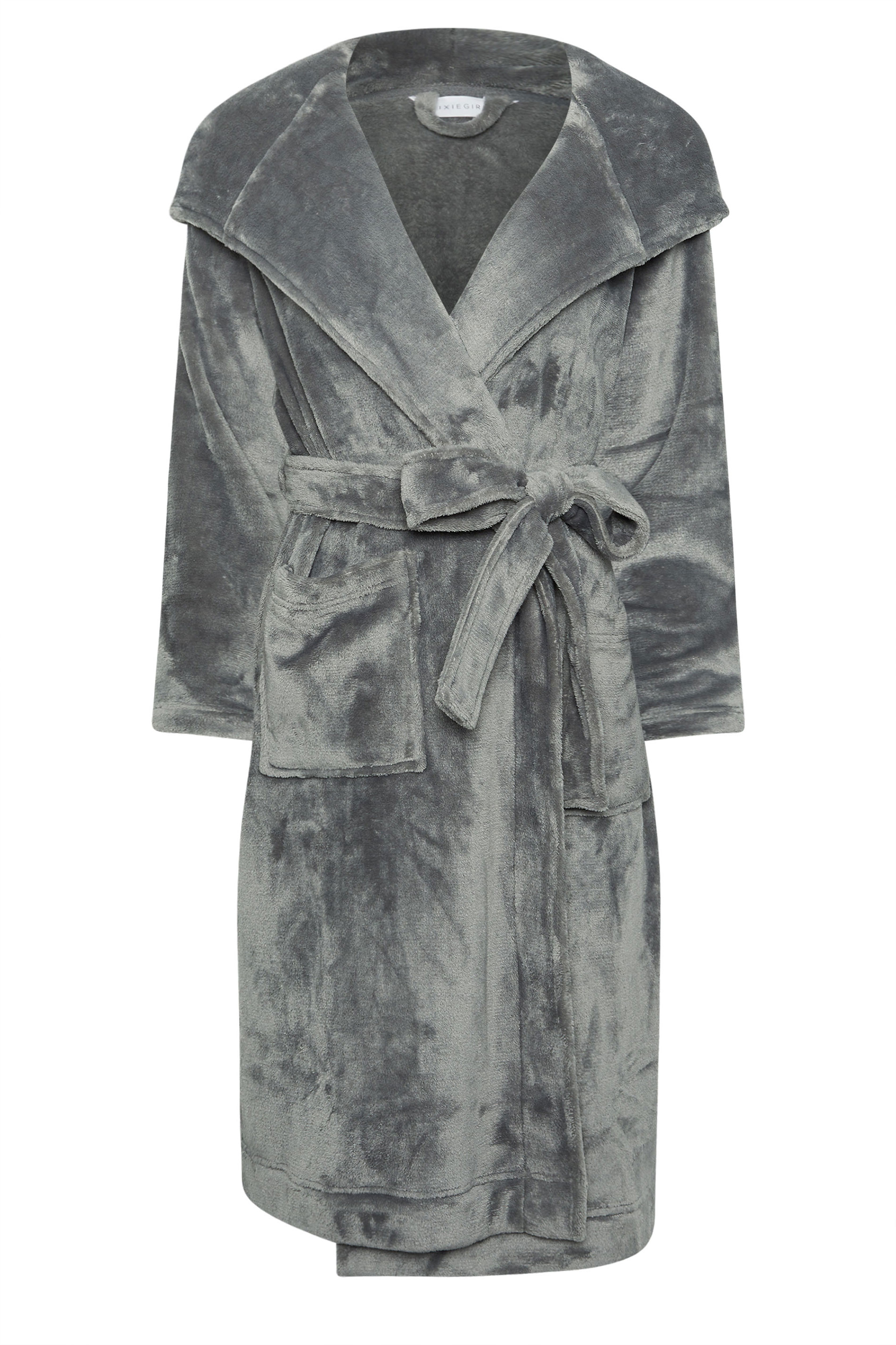 PixieGirl Petite Women's Grey Hooded Dressing Gown | PixieGirl 5