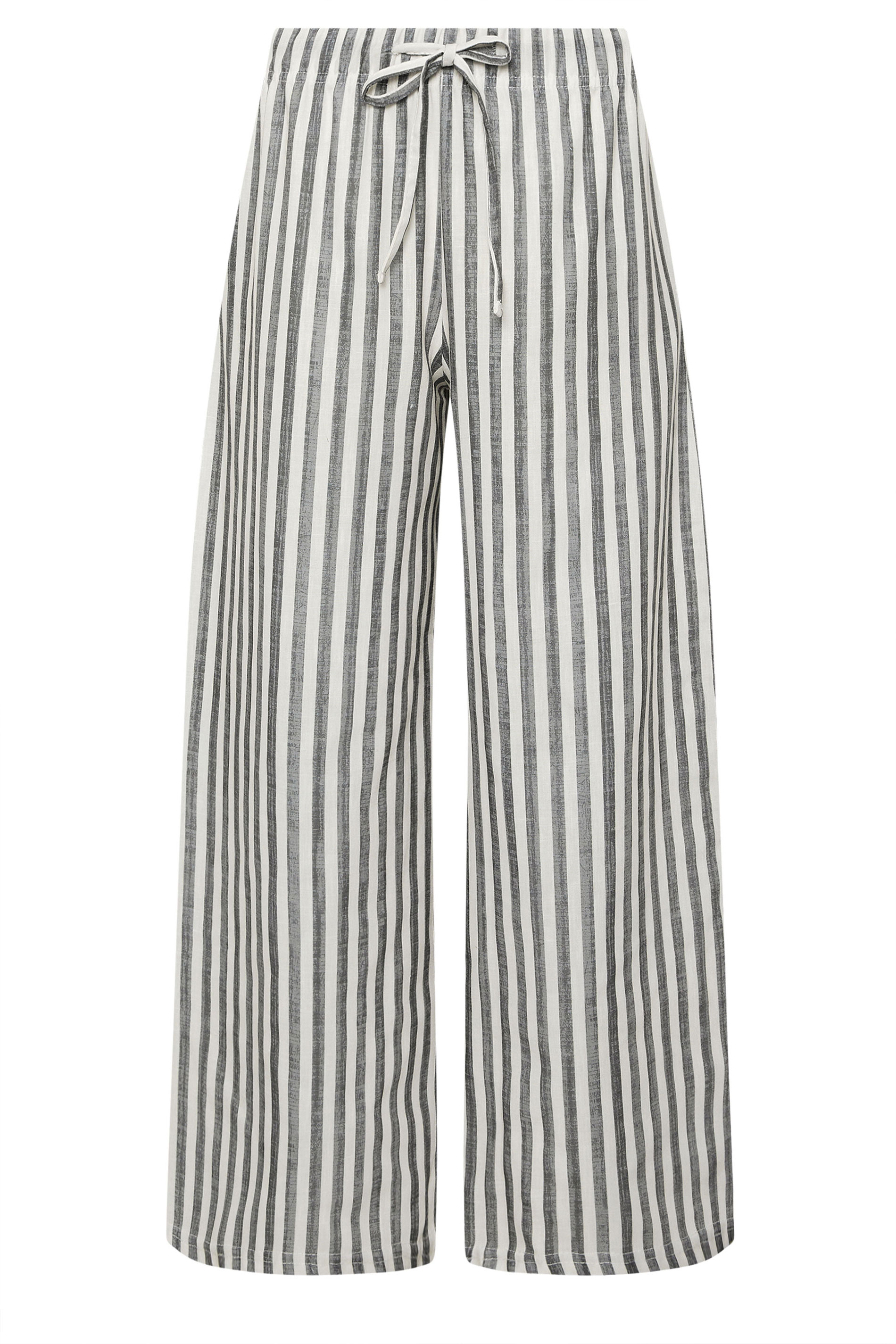 PixieGirl Petite Women's Grey Striped Wide Leg Trousers | PixieGirl 6