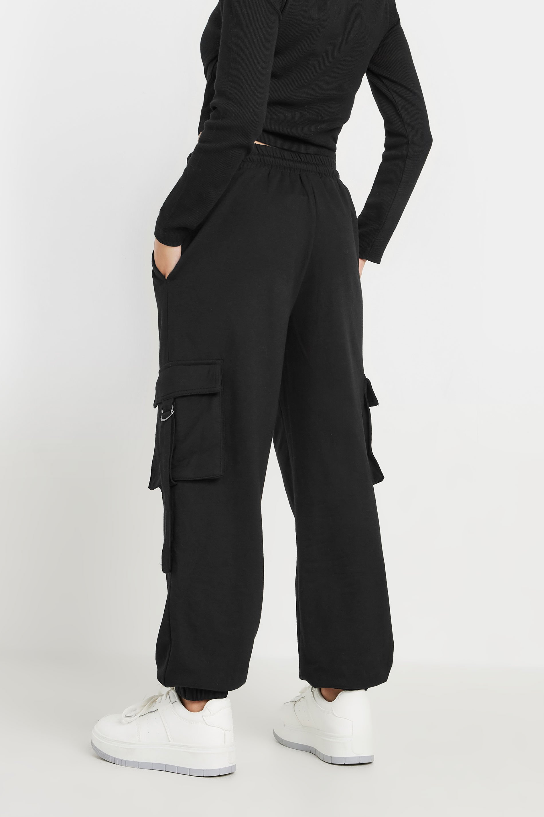 PixieGirl Petite Womens Black Cargo Joggers | PixieGirl 3