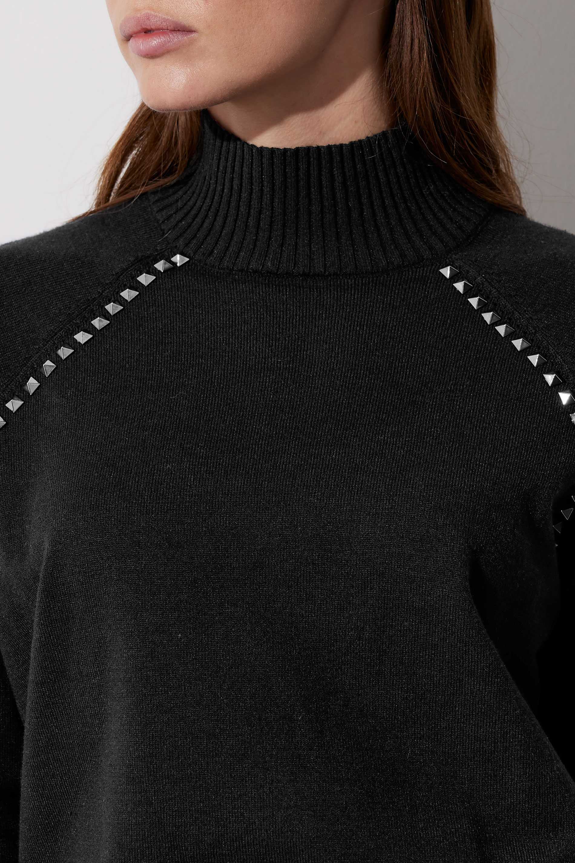 STAR Black Stud Embellished Raglan Jumper | StarByJM 4