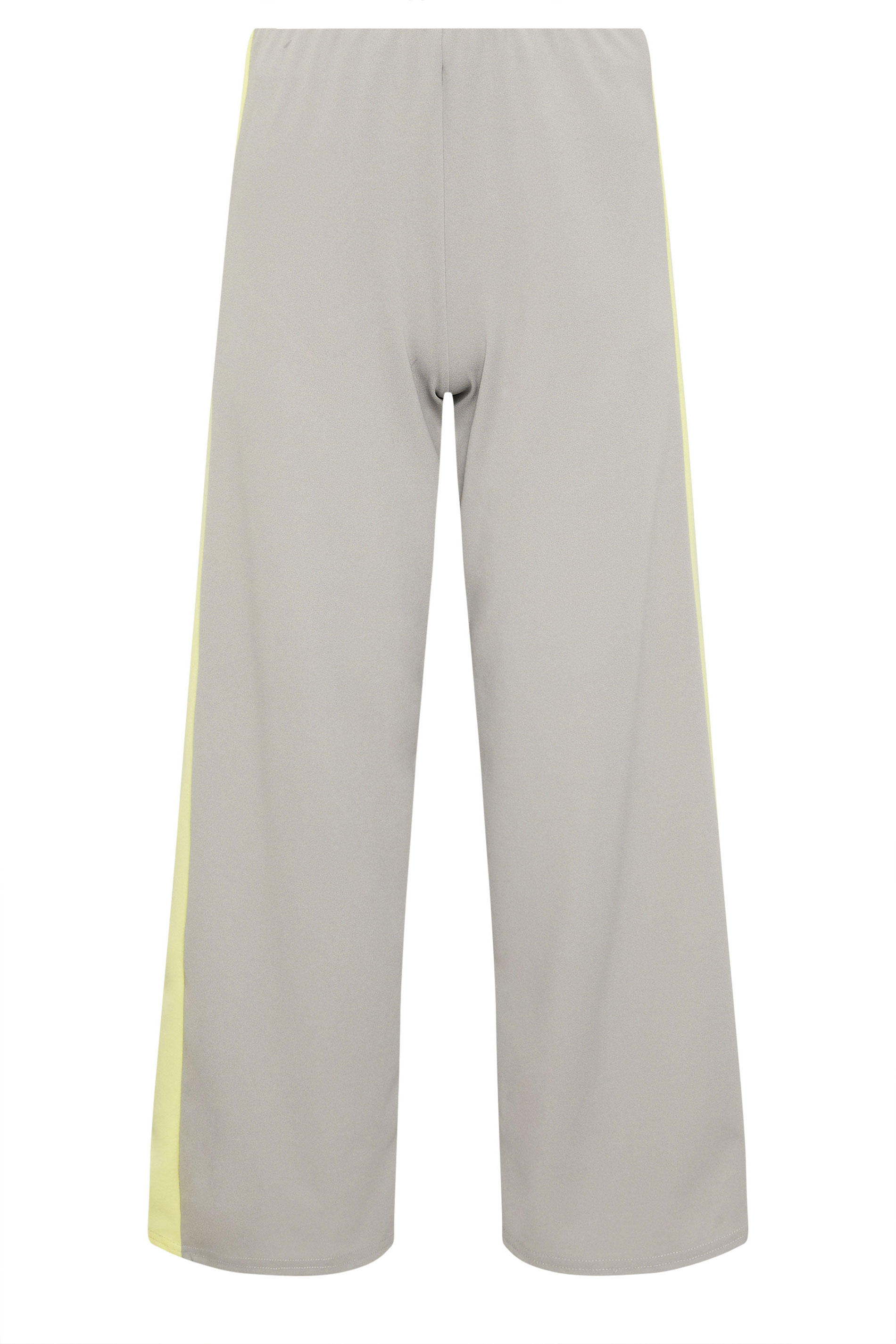 PixieGirl Petite Women's Grey Side Stripe Scuba Wide Leg Trousers | PixieGirl 5