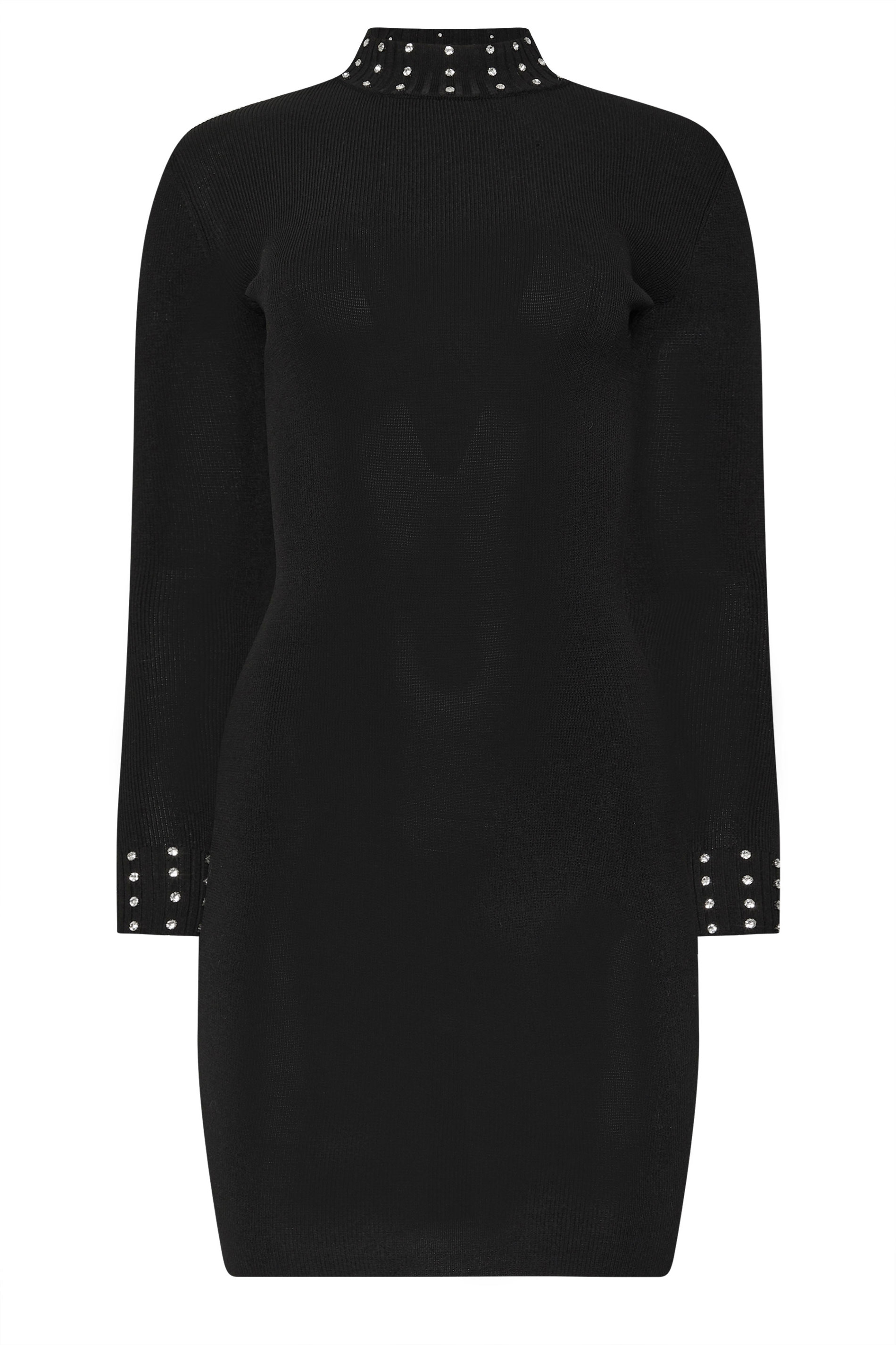 STAR Black Stud Diamante Knitted Dress | StarByJM 6