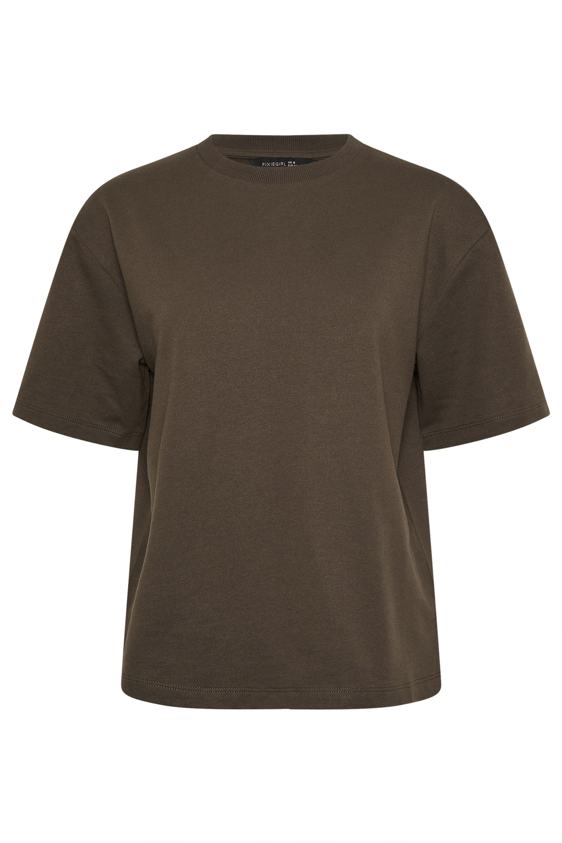 PixieGirl Petite Women's Chocolate Cotton Brown T-Shirt | PixieGirl 5