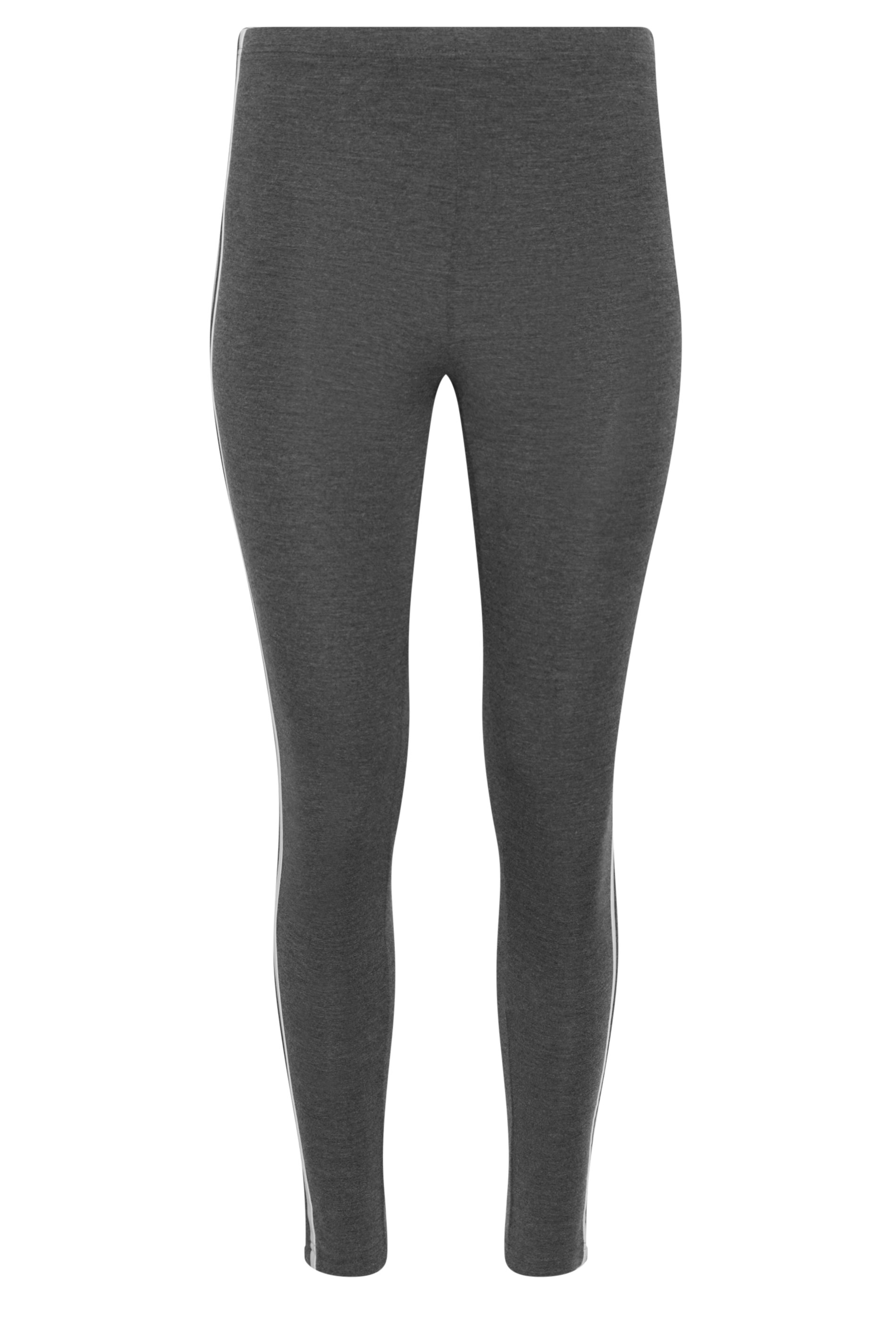 Petite Grey Side Stripe Leggings | PixieGirl 5