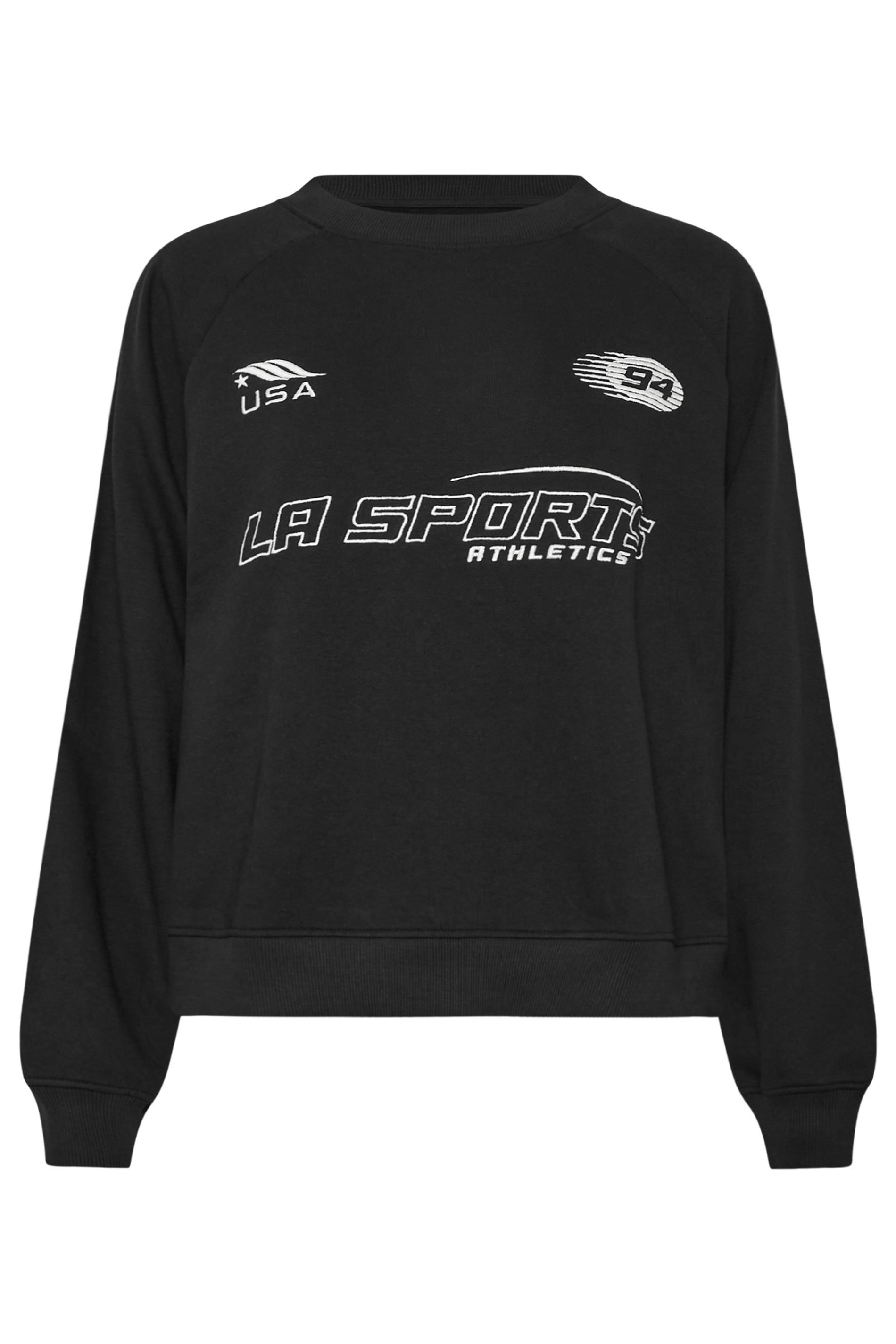 PixieGirl Petite Women's Black 'La Sports' Slogan Sweatshirt | PixieGirl 5