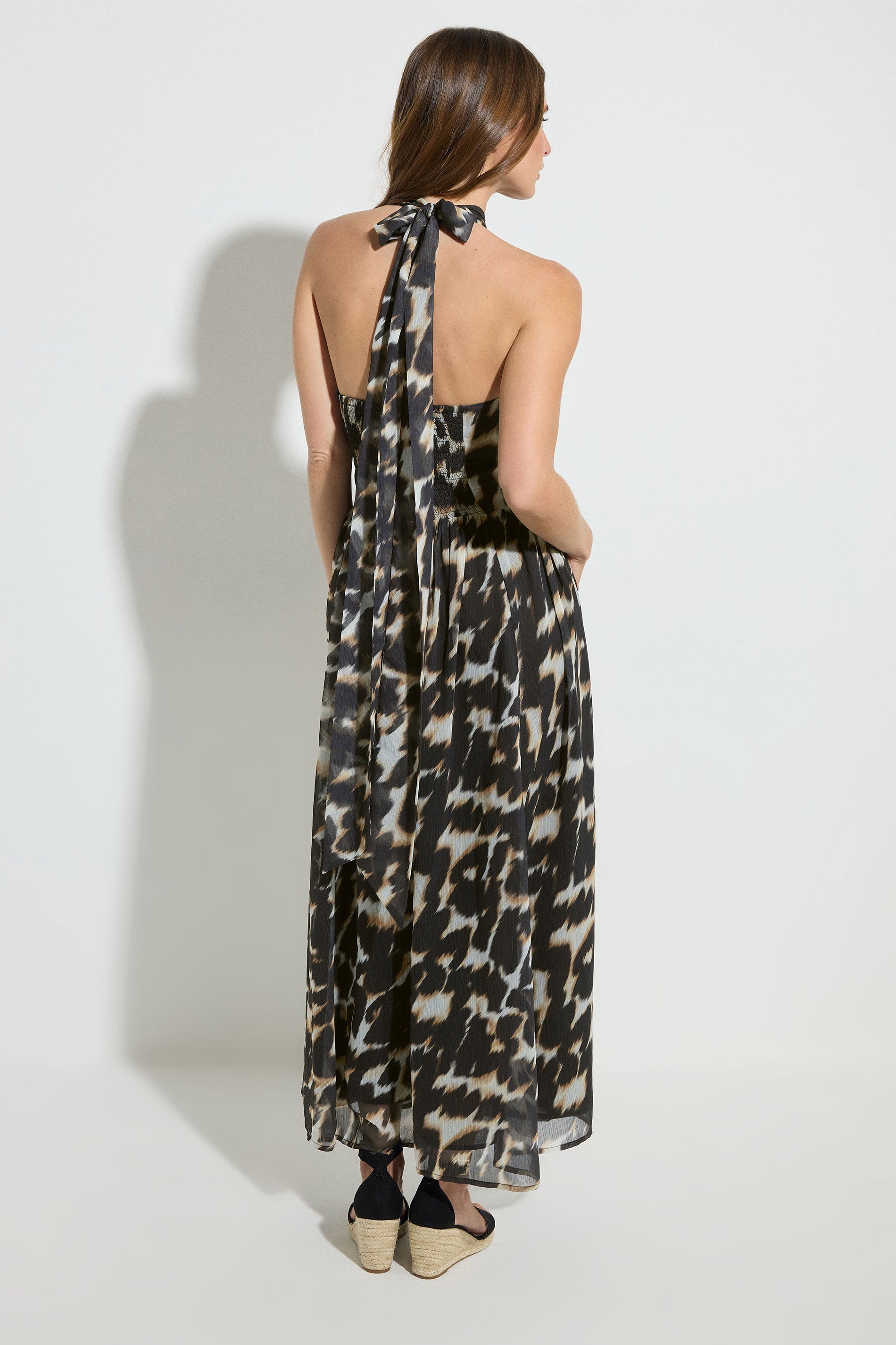 STAR Black Leopard Print Halter Neck Dress | StarByJM 6