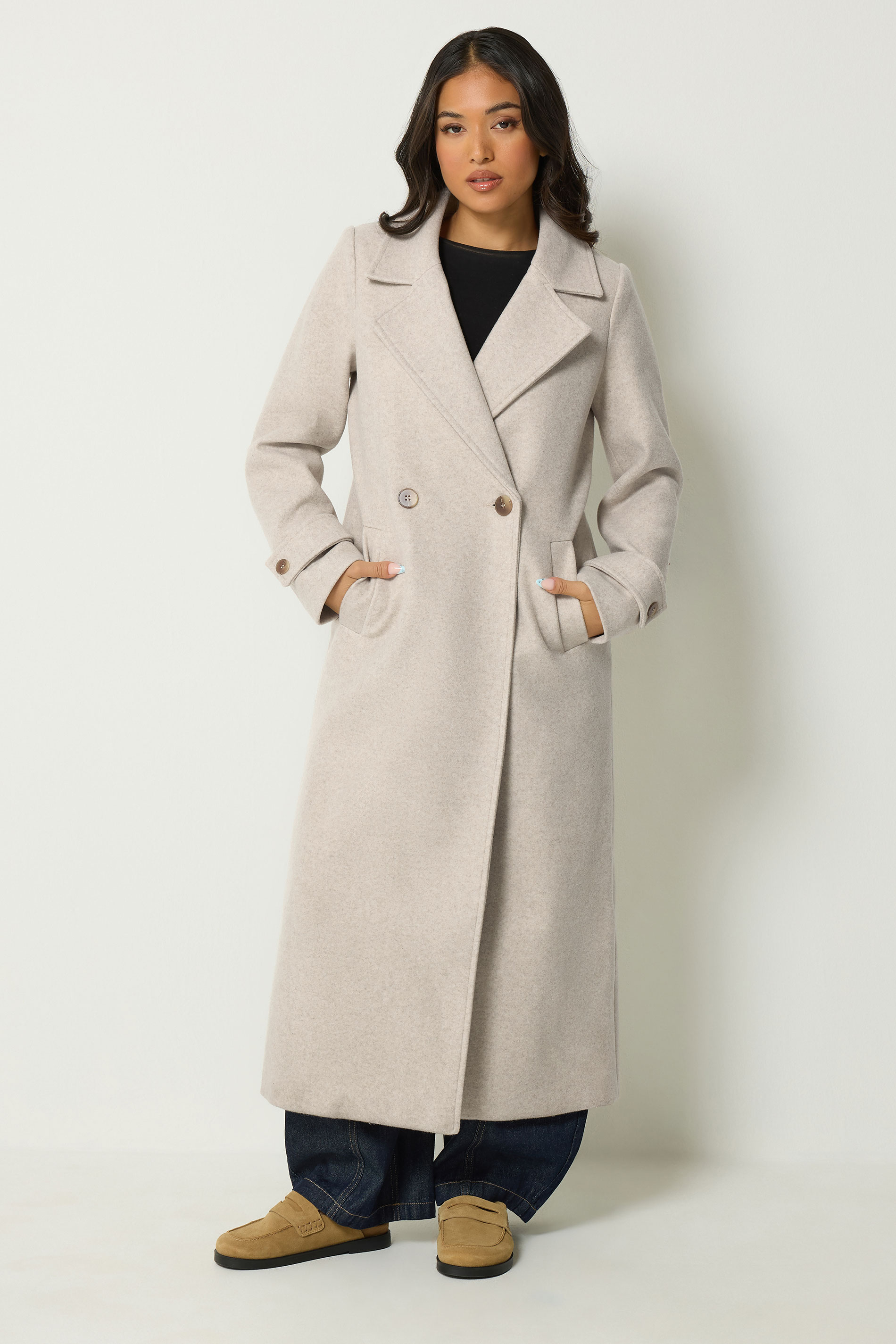 Pixiegirl Women's Brown Petite Natural Maxi City Coat Size 10