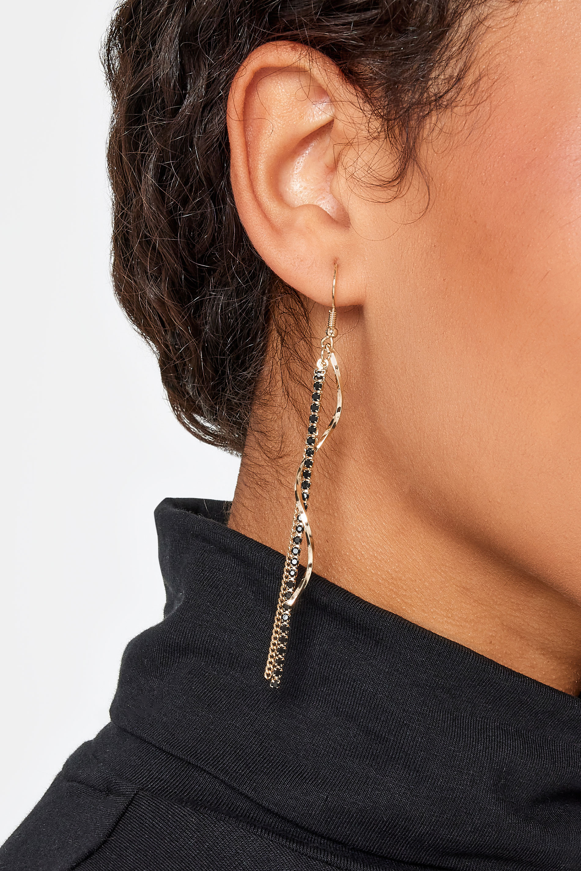 2 PACK Gold Tone Twisted Tassle & Stud Earring Set | Yours Clothing 2