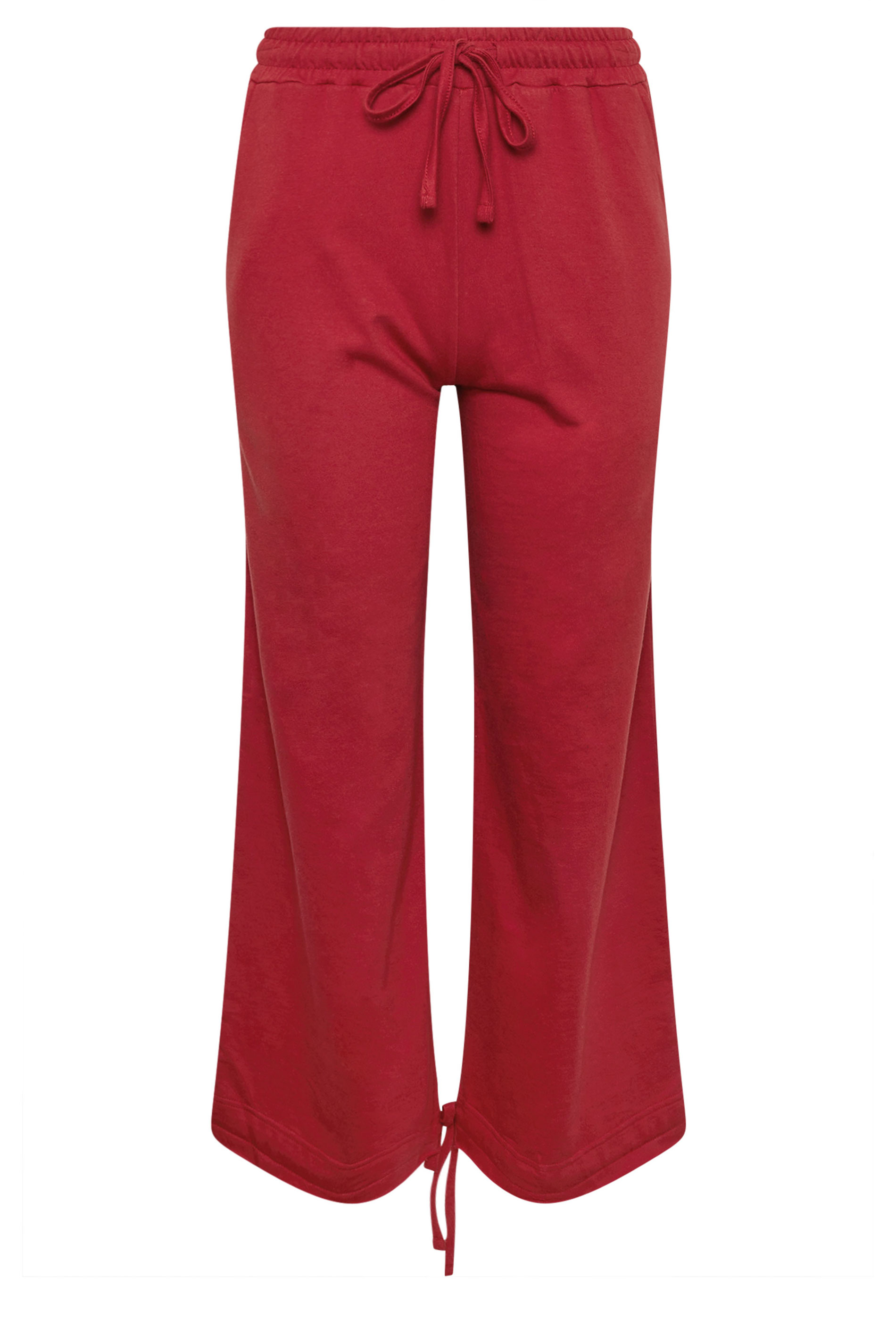 PixieGirl Petite Women's Red Wide Leg Hem Detail Jogger | PixieGirl 6