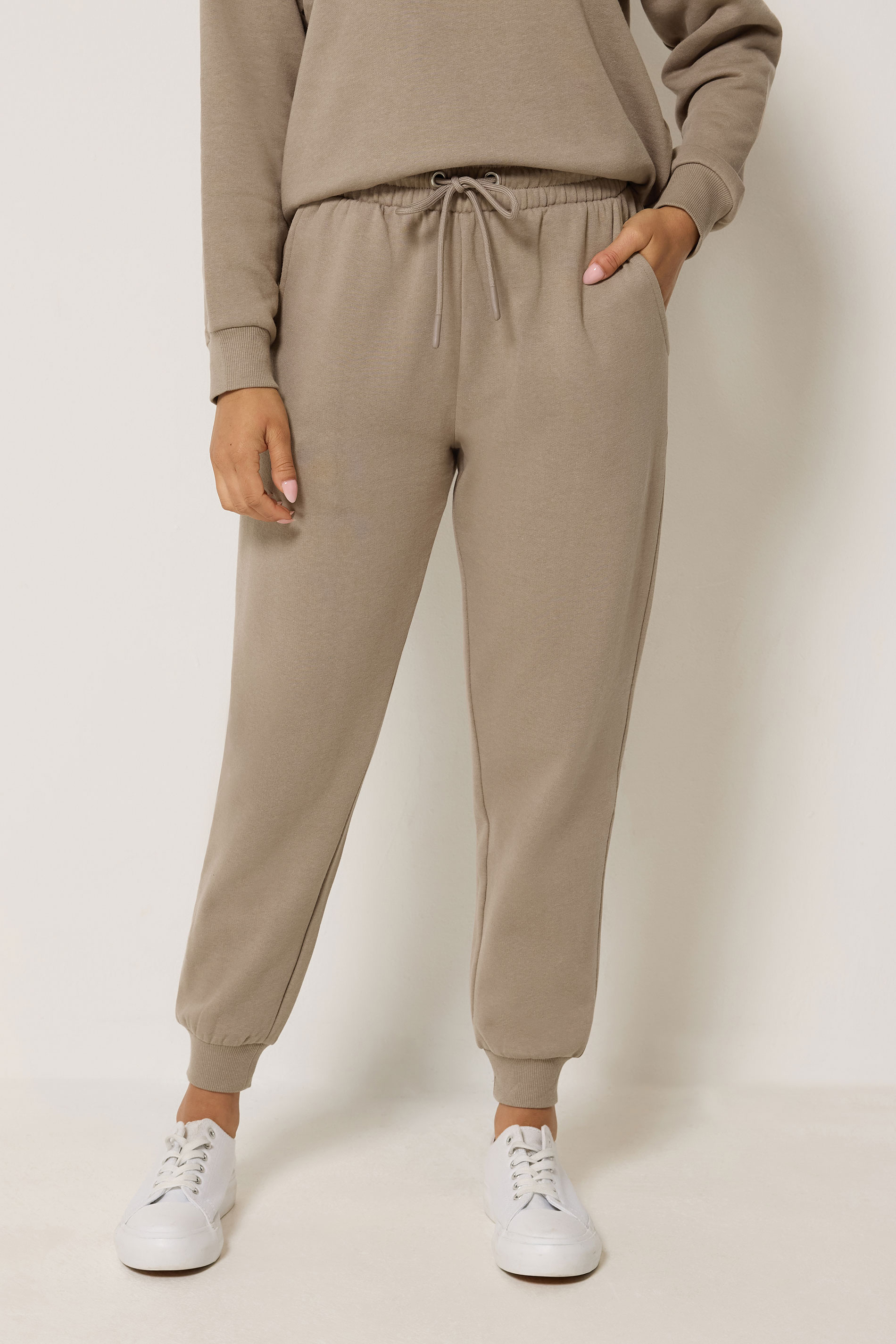 M&Co Petite Mocha Brown Cuffed Joggers | M&Co 1