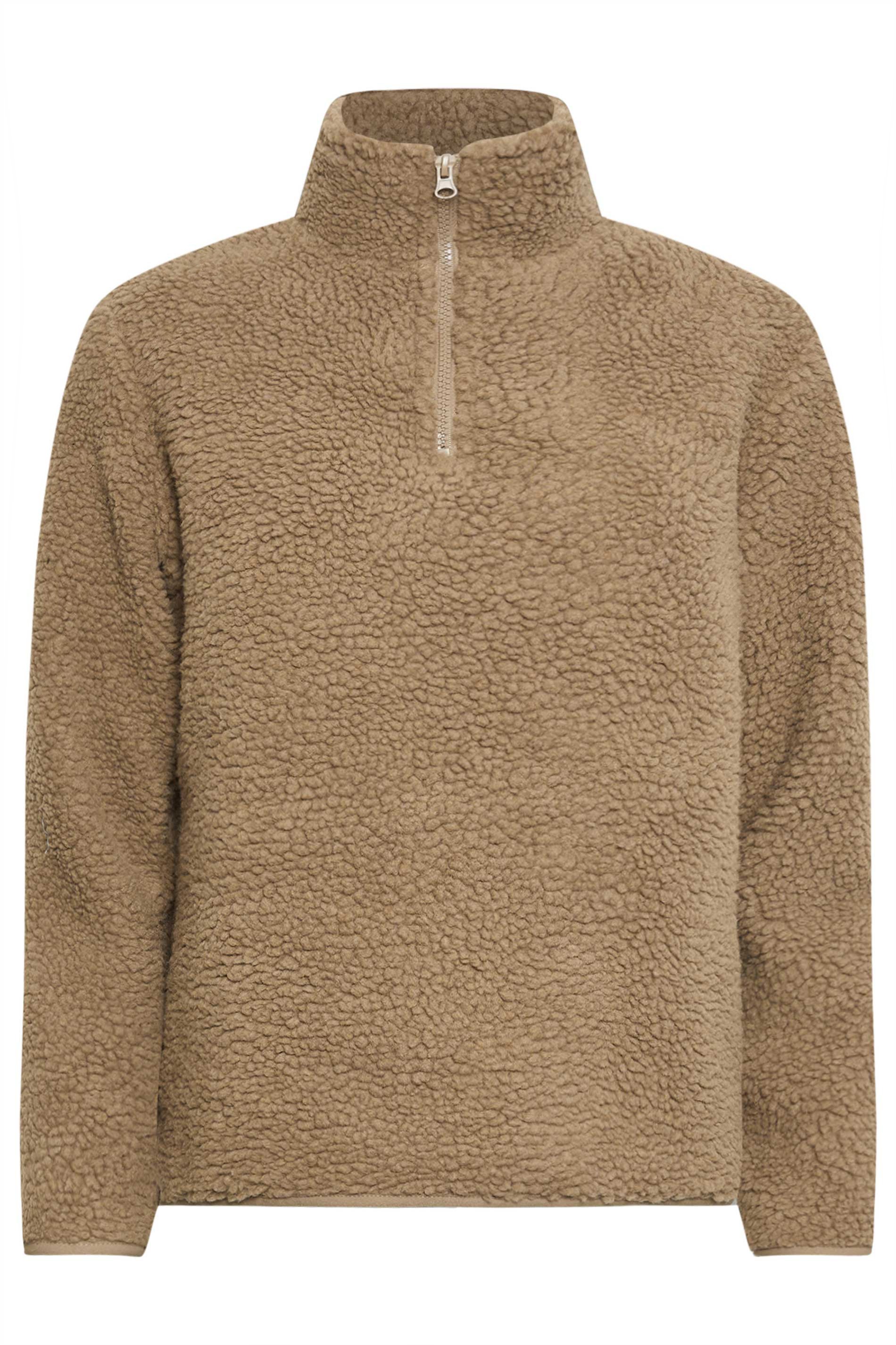 PixieGirl Brown Half Zip Teddy Fleece Jacket | PixieGirl  5