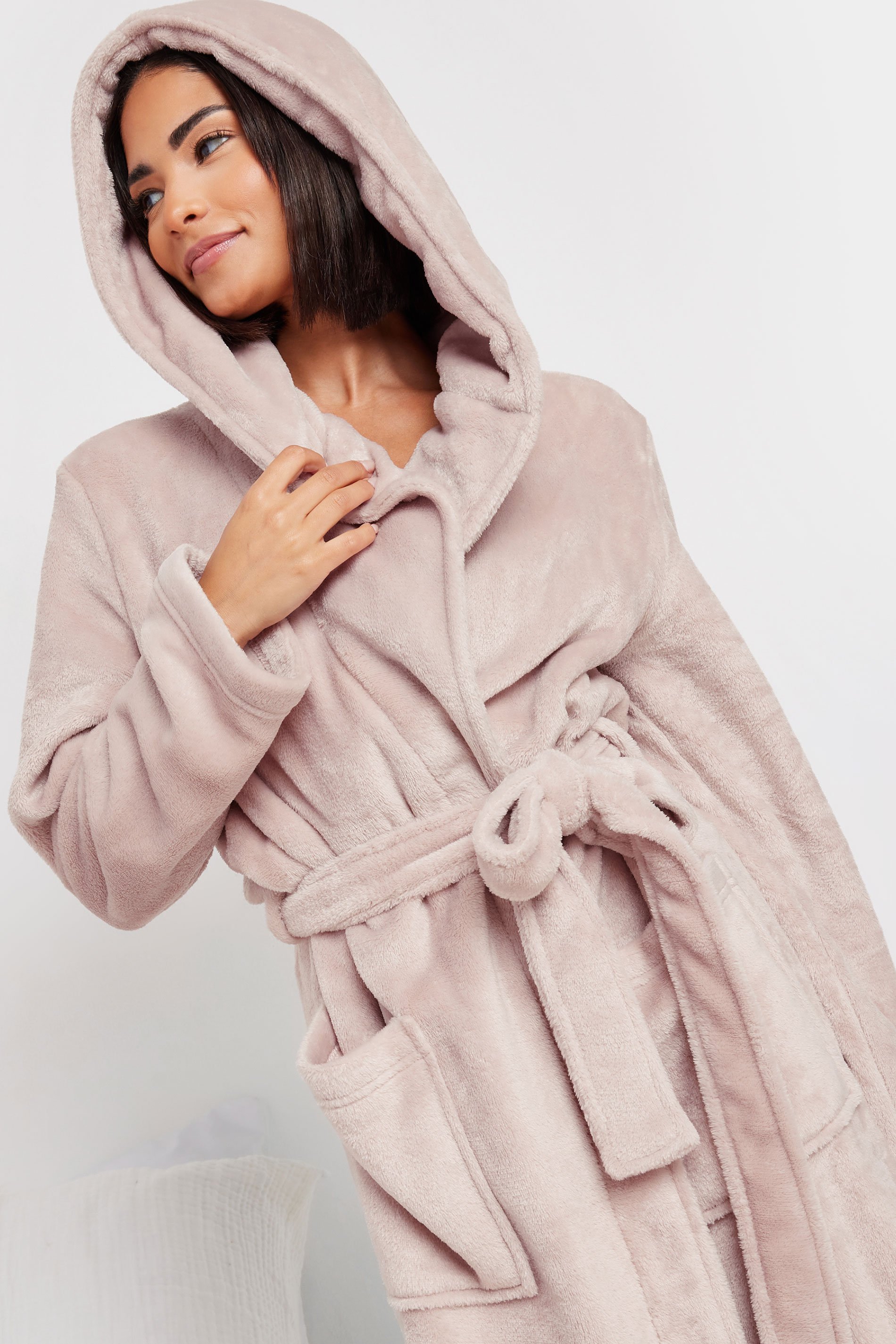 PixieGirl Petite Women's Pink Hooded Dressing Gown | PixieGirl 4