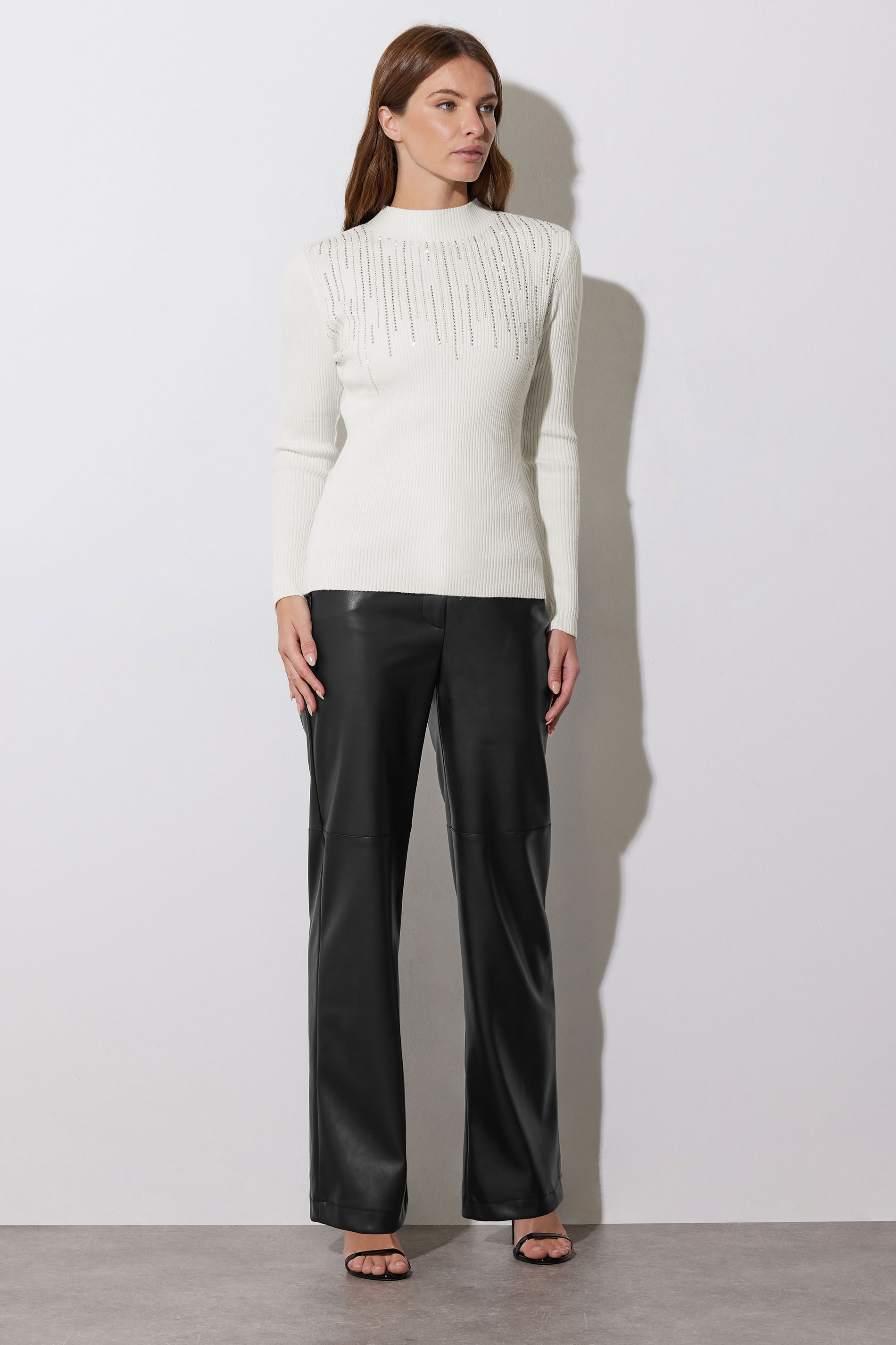 STAR White Embellished Neckline Jumper | STAR x JM 6