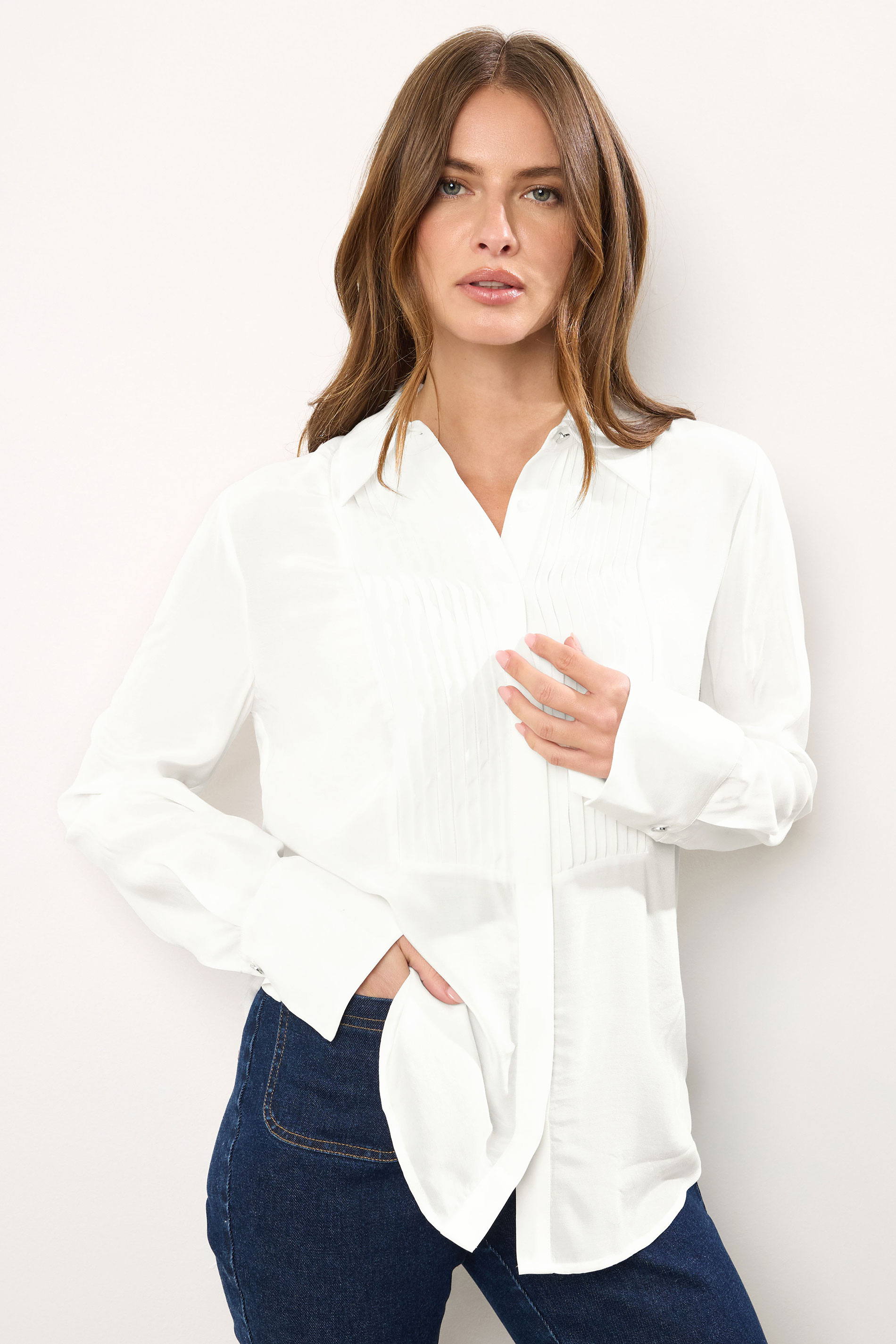 STAR White Pintuck Long Sleeve Shirt | StarByJM 3