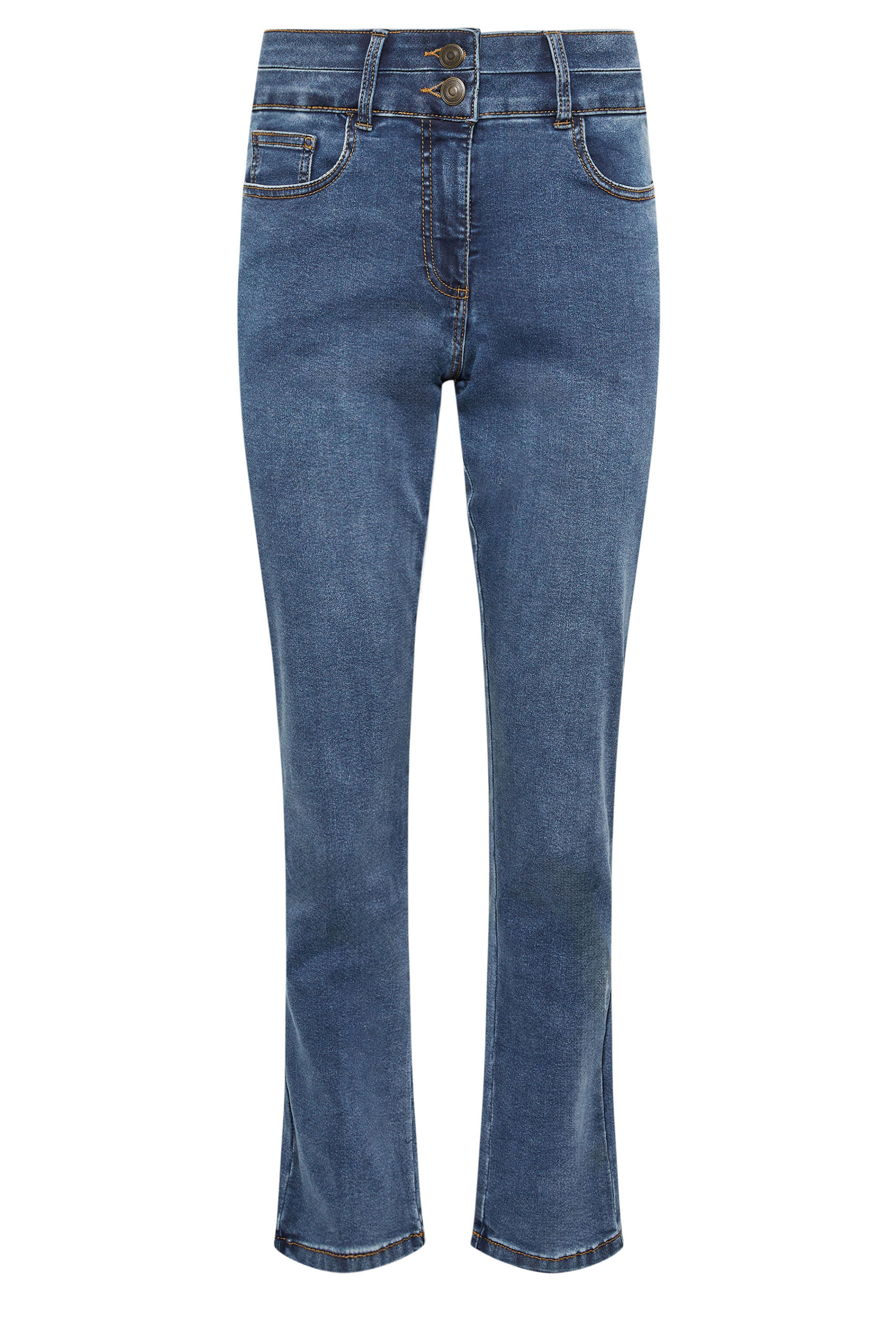 M&Co Blue Mid Wash Lift & Shape Straight Leg Jeans | M&Co 5