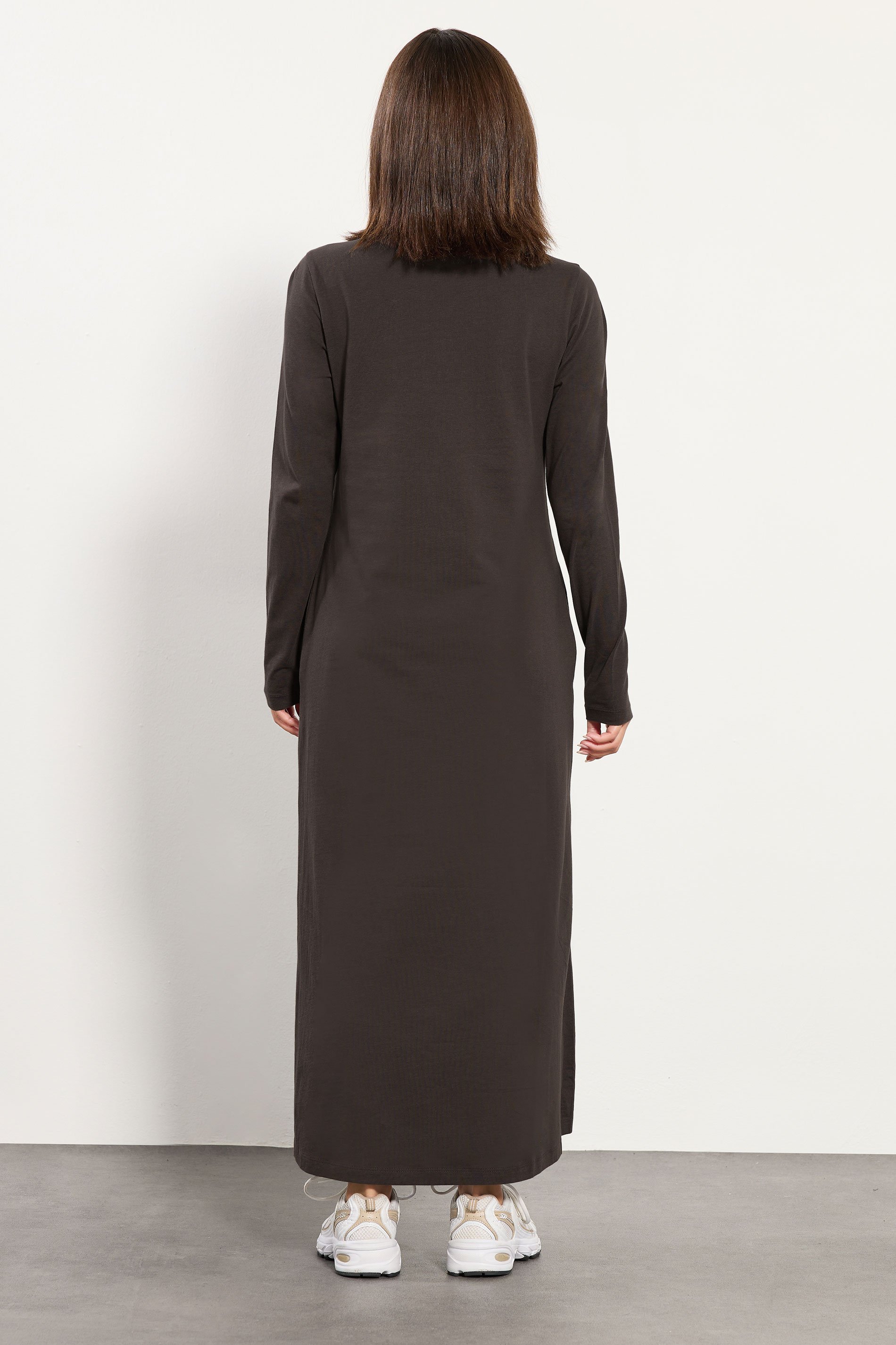 PixieGirl Petite Women's Chocolate Brown T-Shirt Maxi Dress | PixieGirl 3