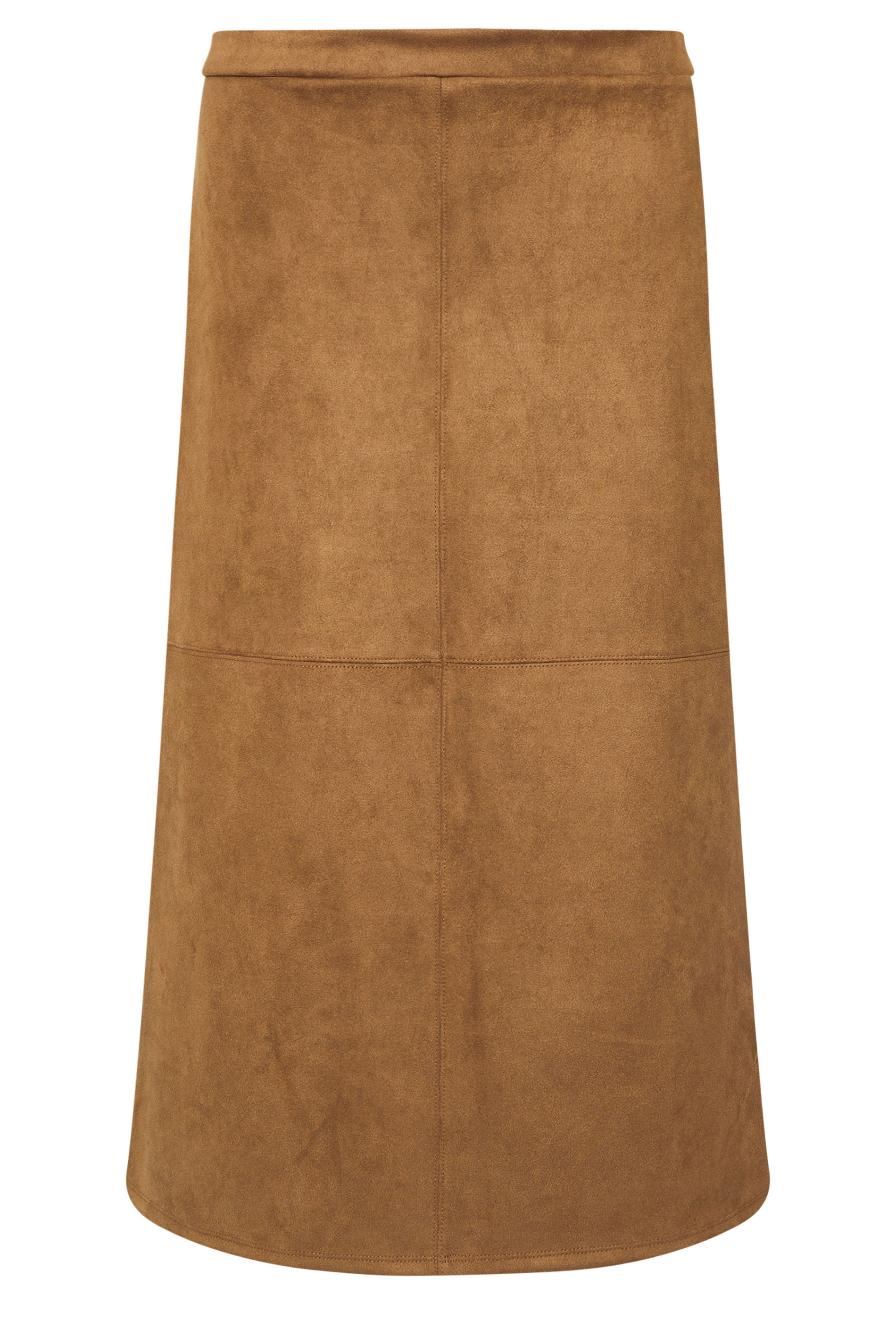 PixieGirl Petite Women's Camel Brown Suedette Midi Skirt | PixieGirl 5