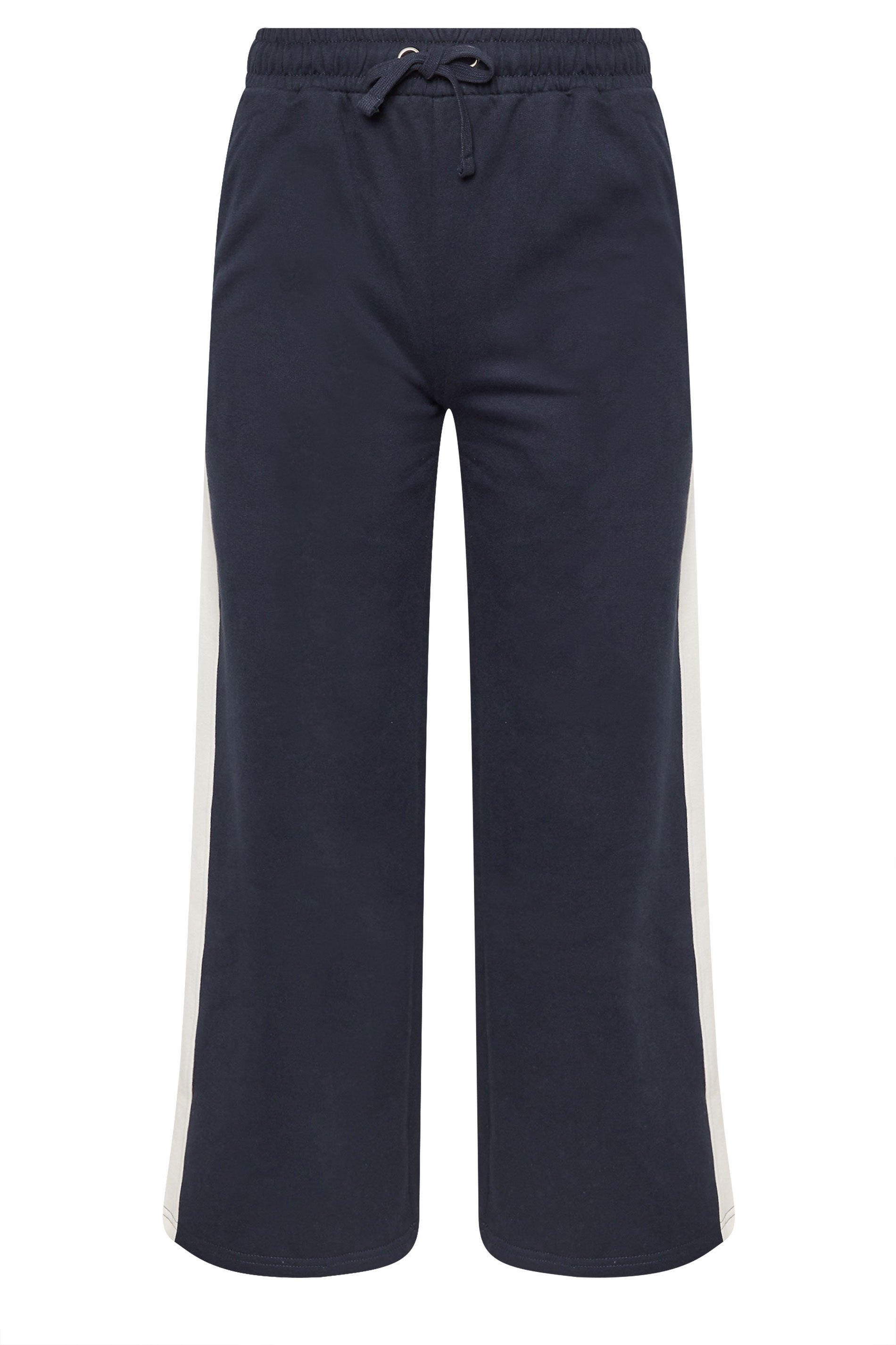 PixieGirl Petite Women's Navy Blue Side Striped Wide Leg Jogger | PixieGirl 6