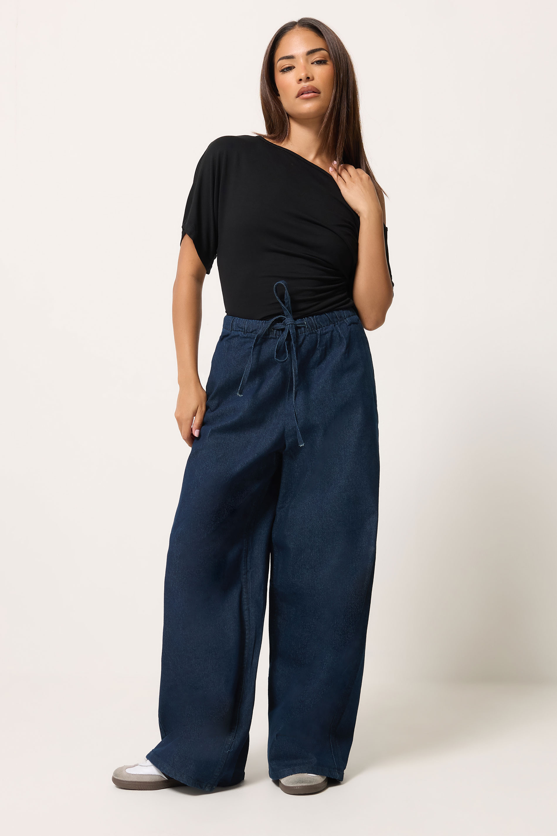 Pixiegirl Women's Blue Petite Indigo Washed Wide Leg Jeans Size 18