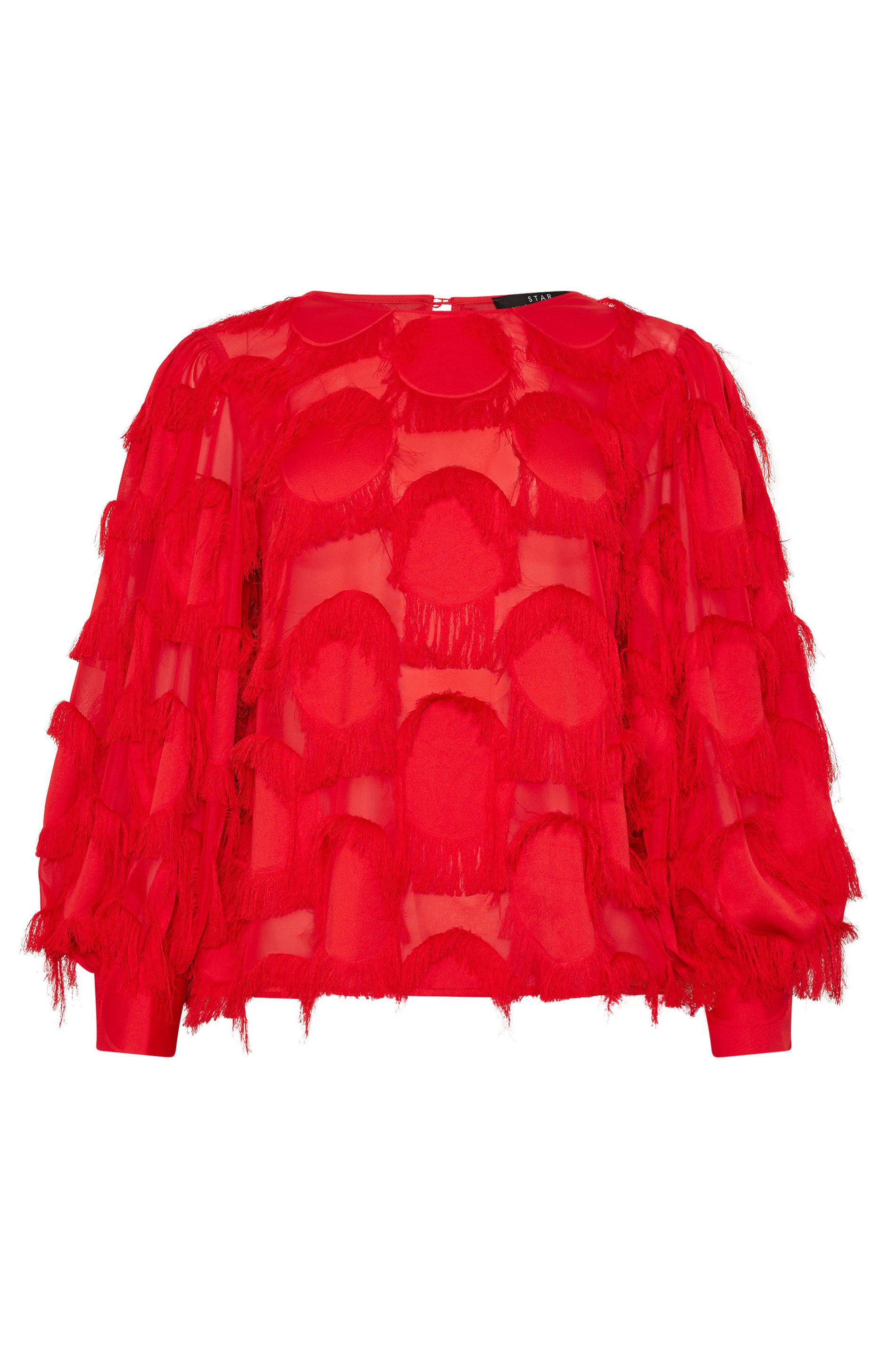 STAR Red Jacquard Spot Blouse | StarByJM 7