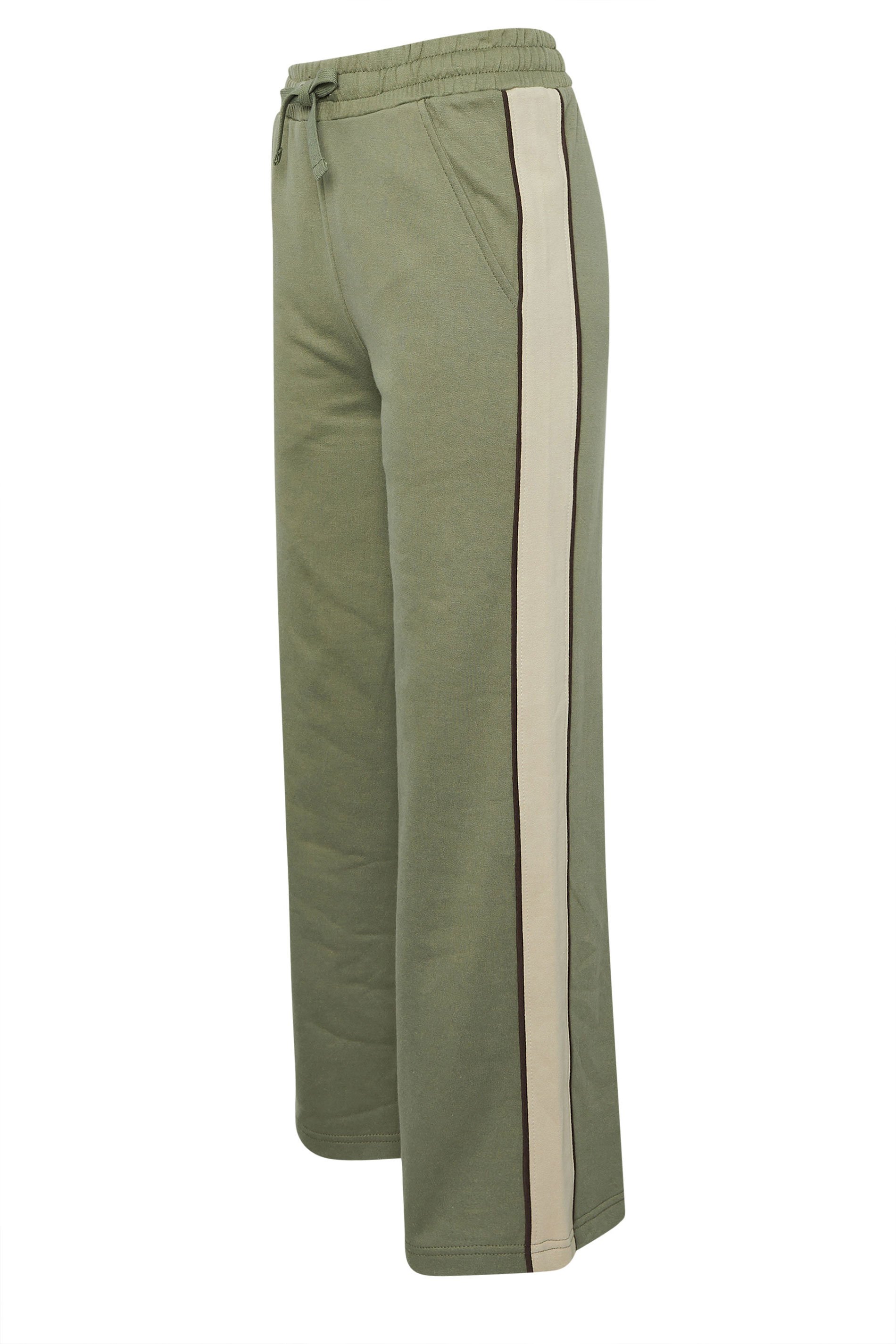 PixieGirl Petite Women's Green Colour Block Wide Leg Joggers | PixieGirl 7