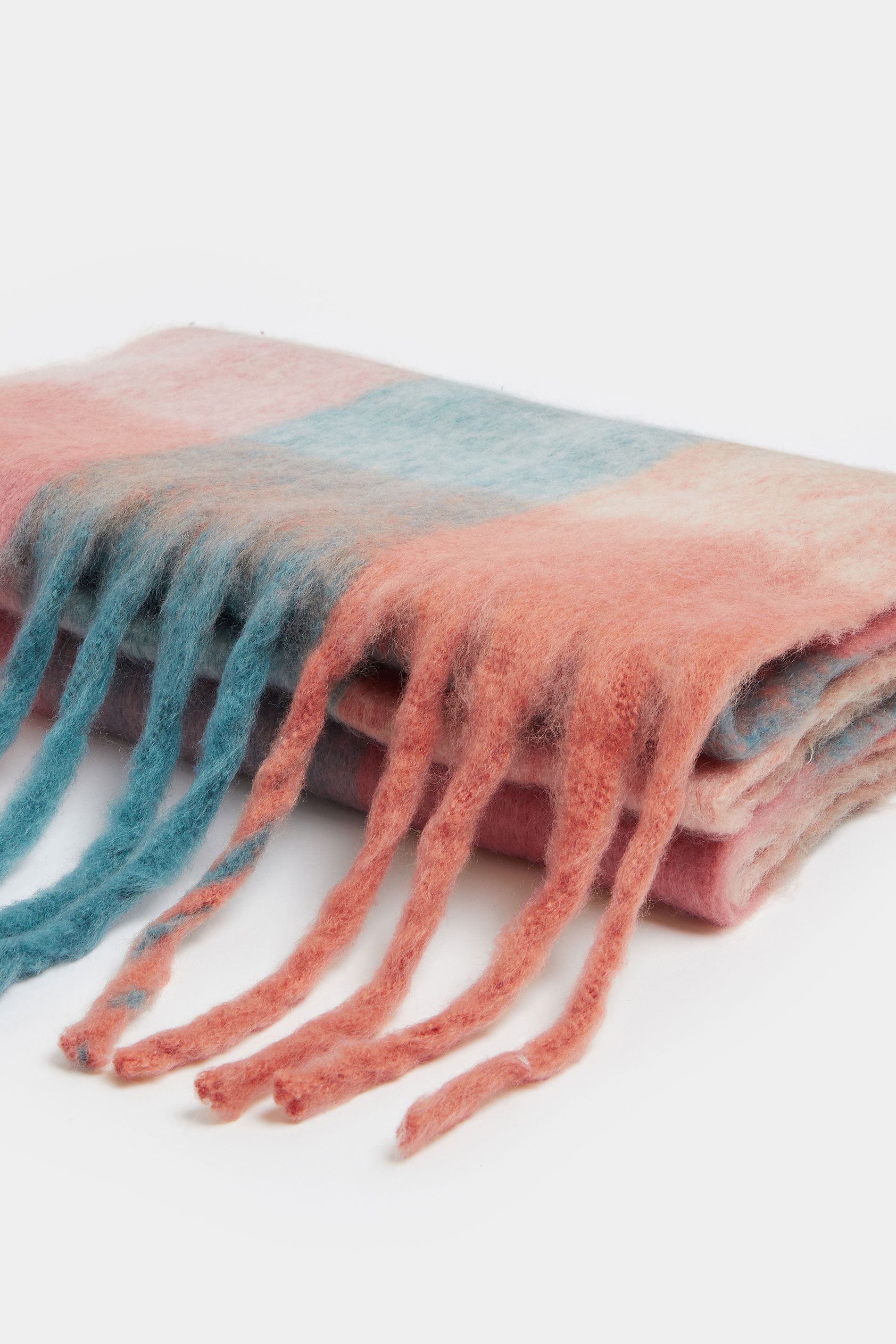 Pink Checked Soft Touch Scarf | Yours Clothing 4