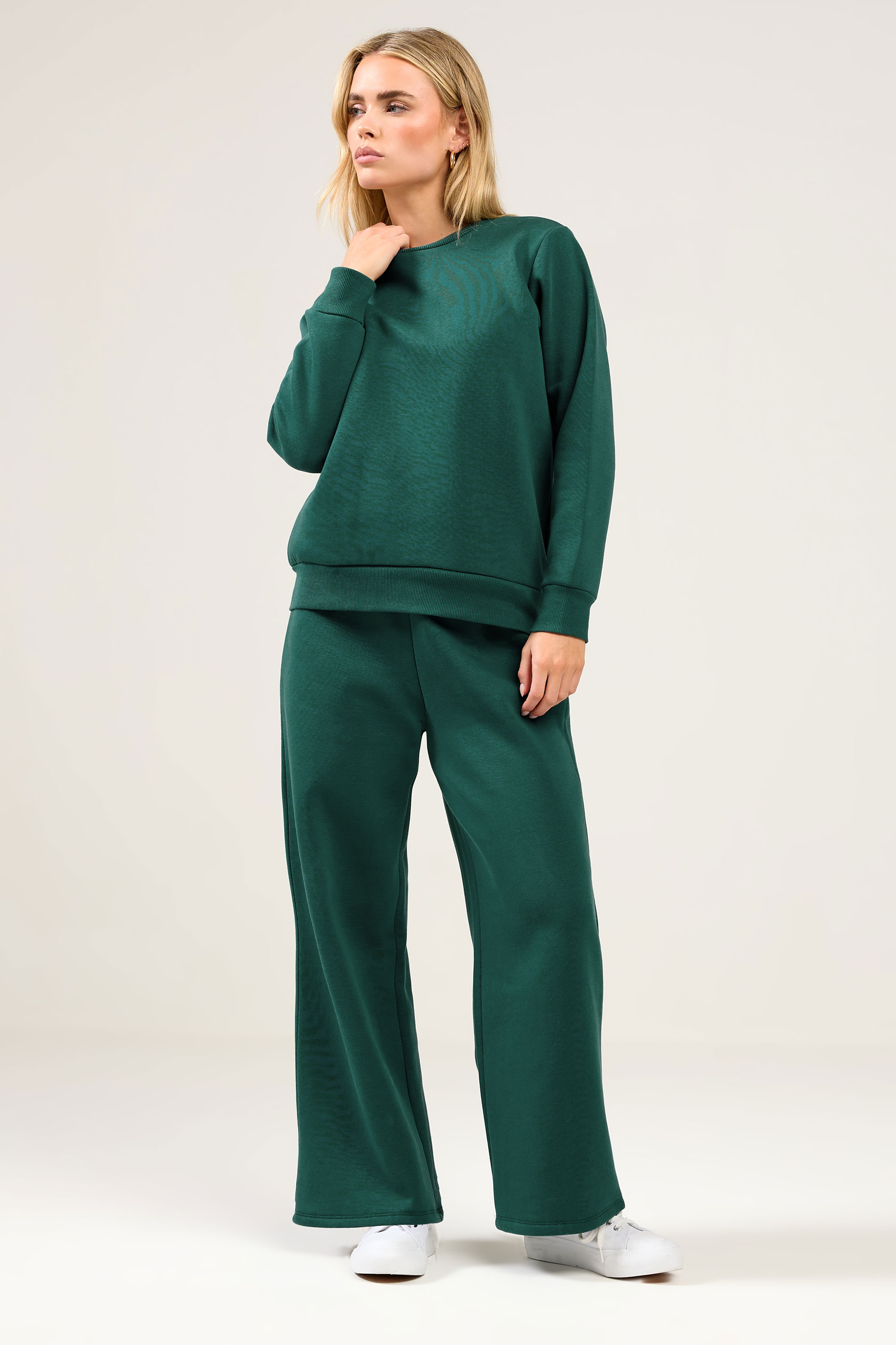 M&Co Petite Teal Blue Crew Neck Sweatshirt | M&Co 1
