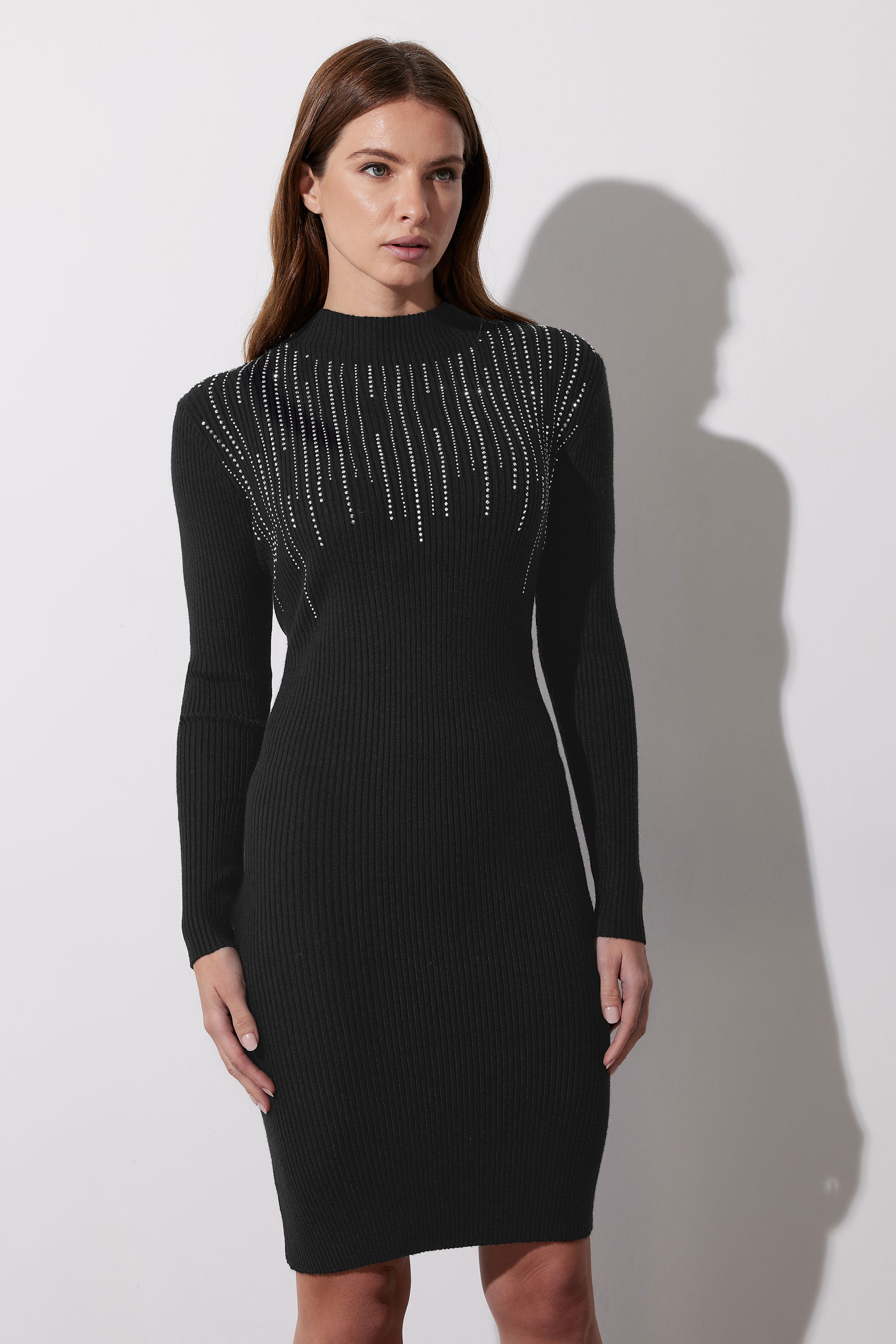 STAR Black Embellished Neckline Dress | STAR x JM 1