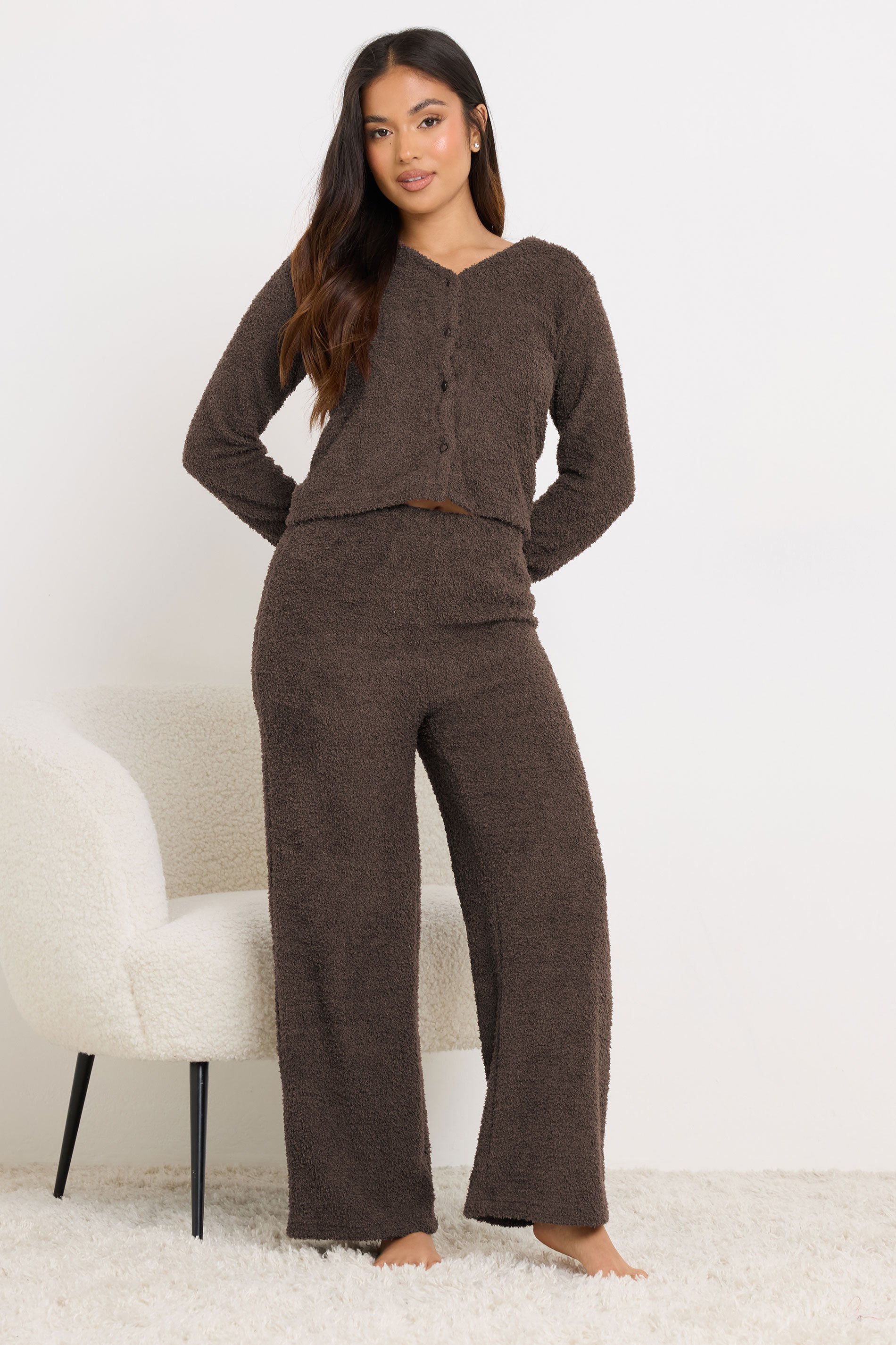 PixieGirl Petite Women's Chocolate Brown Chenille Cardigan | PixieGirl 3