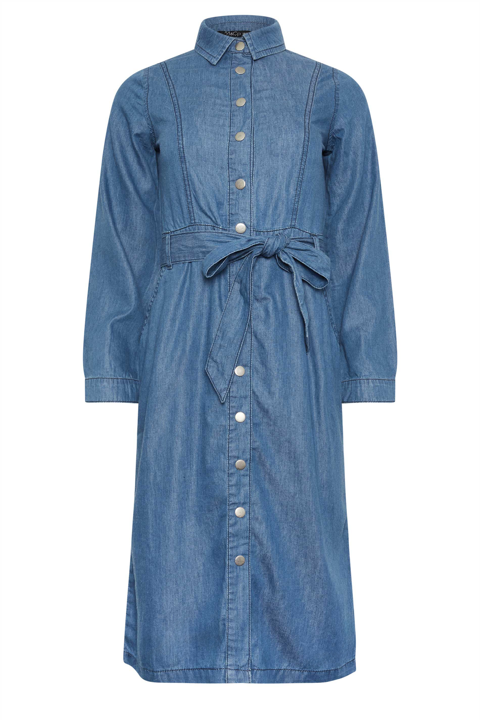M&Co Petite Blue Denim Midi Dress | M&Co 5