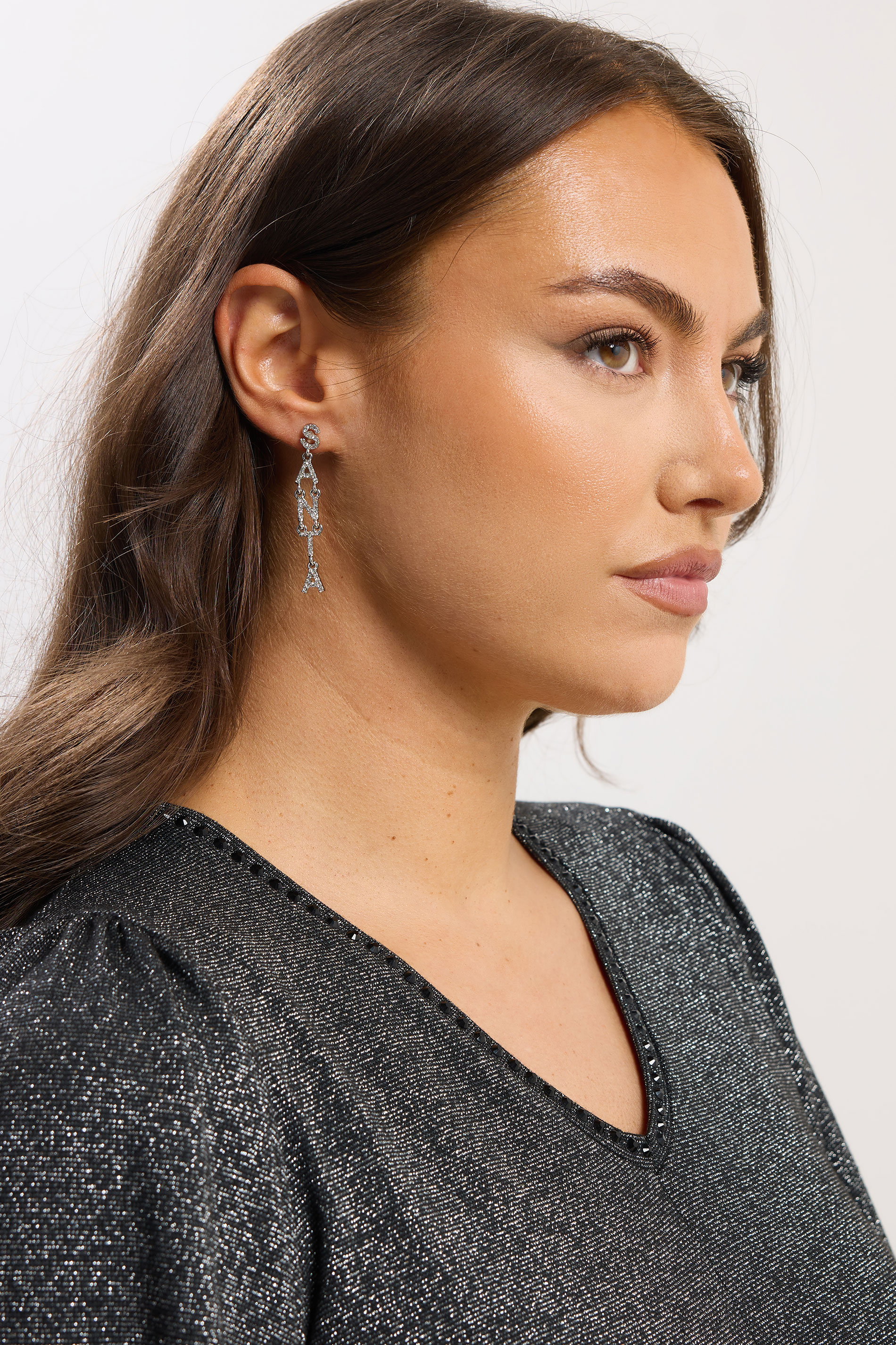 Gold Tone 'Santa Baby' Christmas Novelty Earrings | Yours Clothing 1