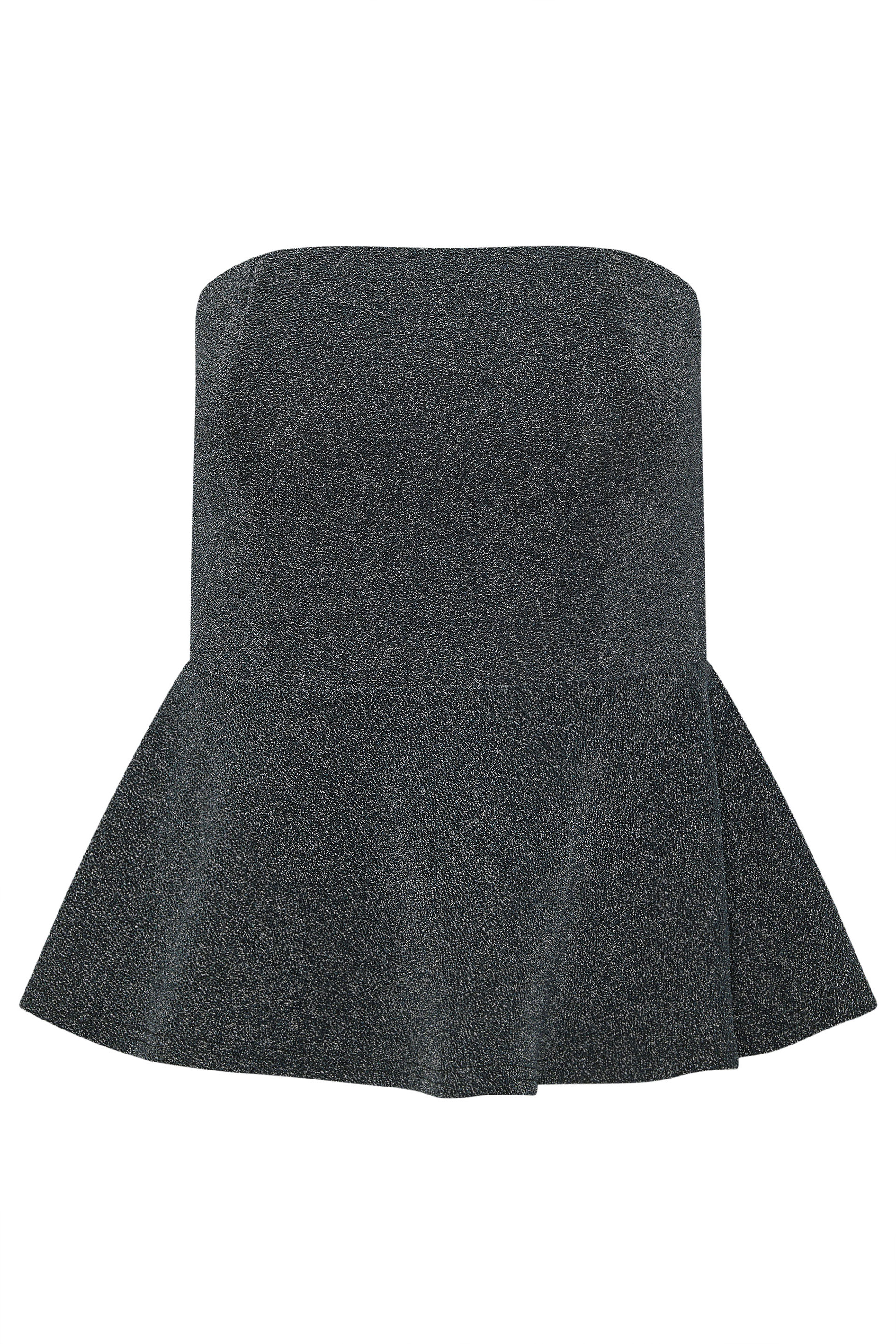 PixieGirl Petite Women's Black Sparkle Peplum Bandeau Top | PixieGirl 6