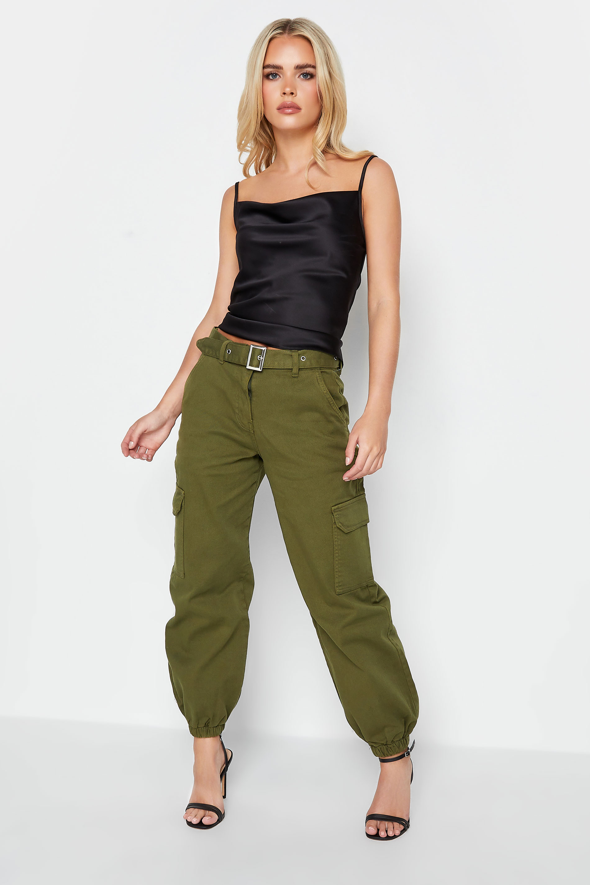 PixieGirl Khaki Green Belted Cargo Jeans 2